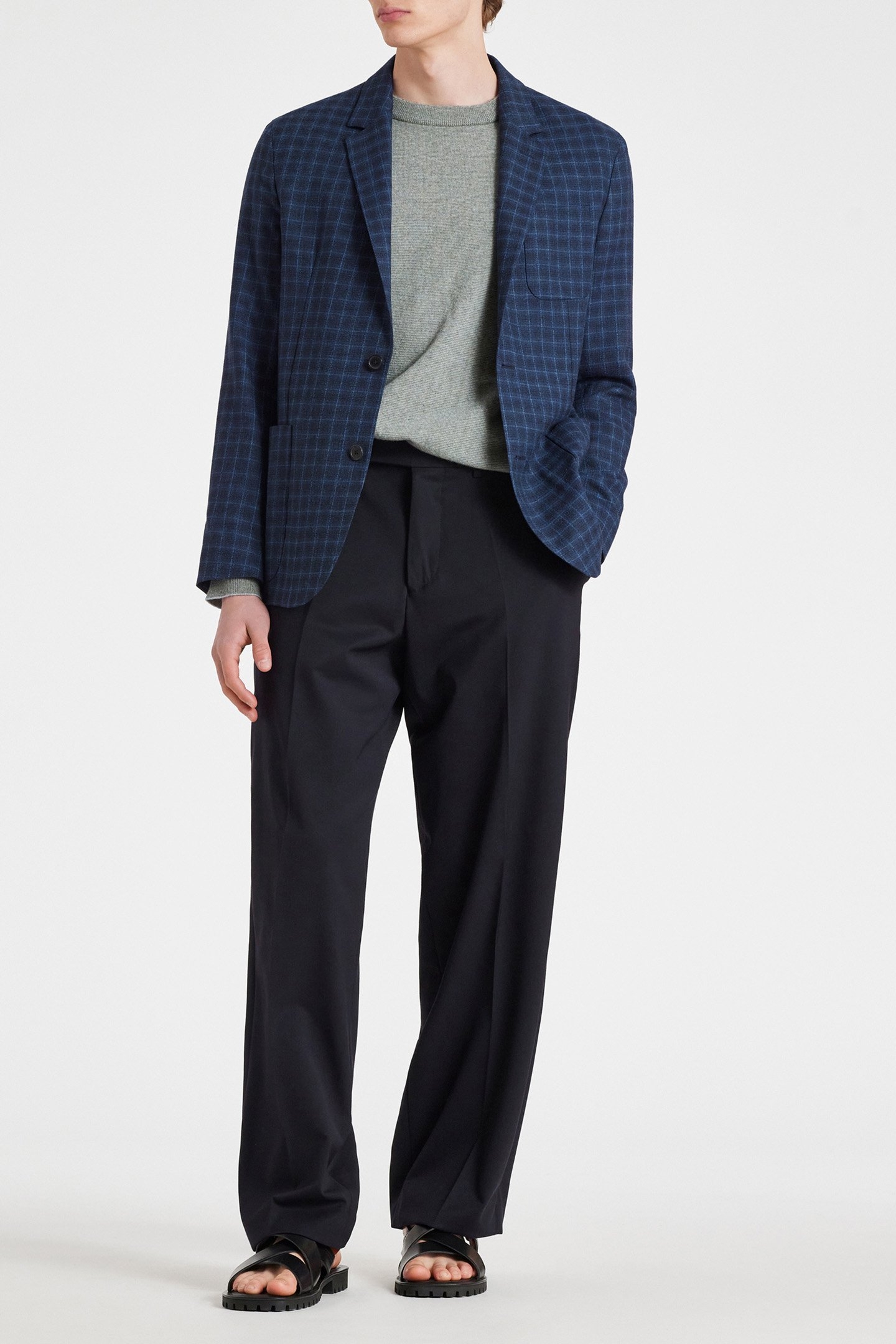 MENS 2 BTN PATCH POCKET JACKET INKY BLUE 3