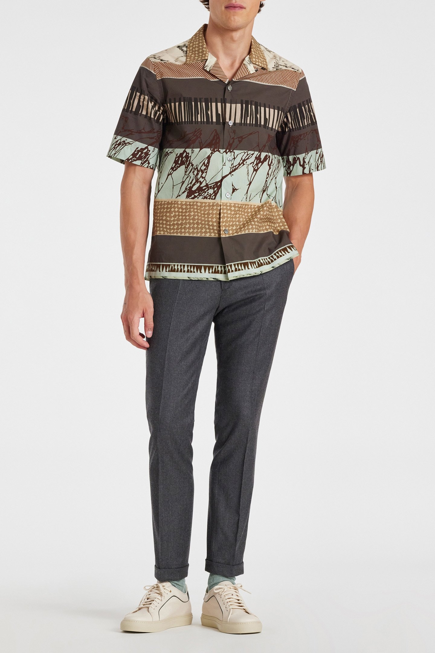 MENS S/S REGULAR FIT SHIRT OCHRE YELLOW 3