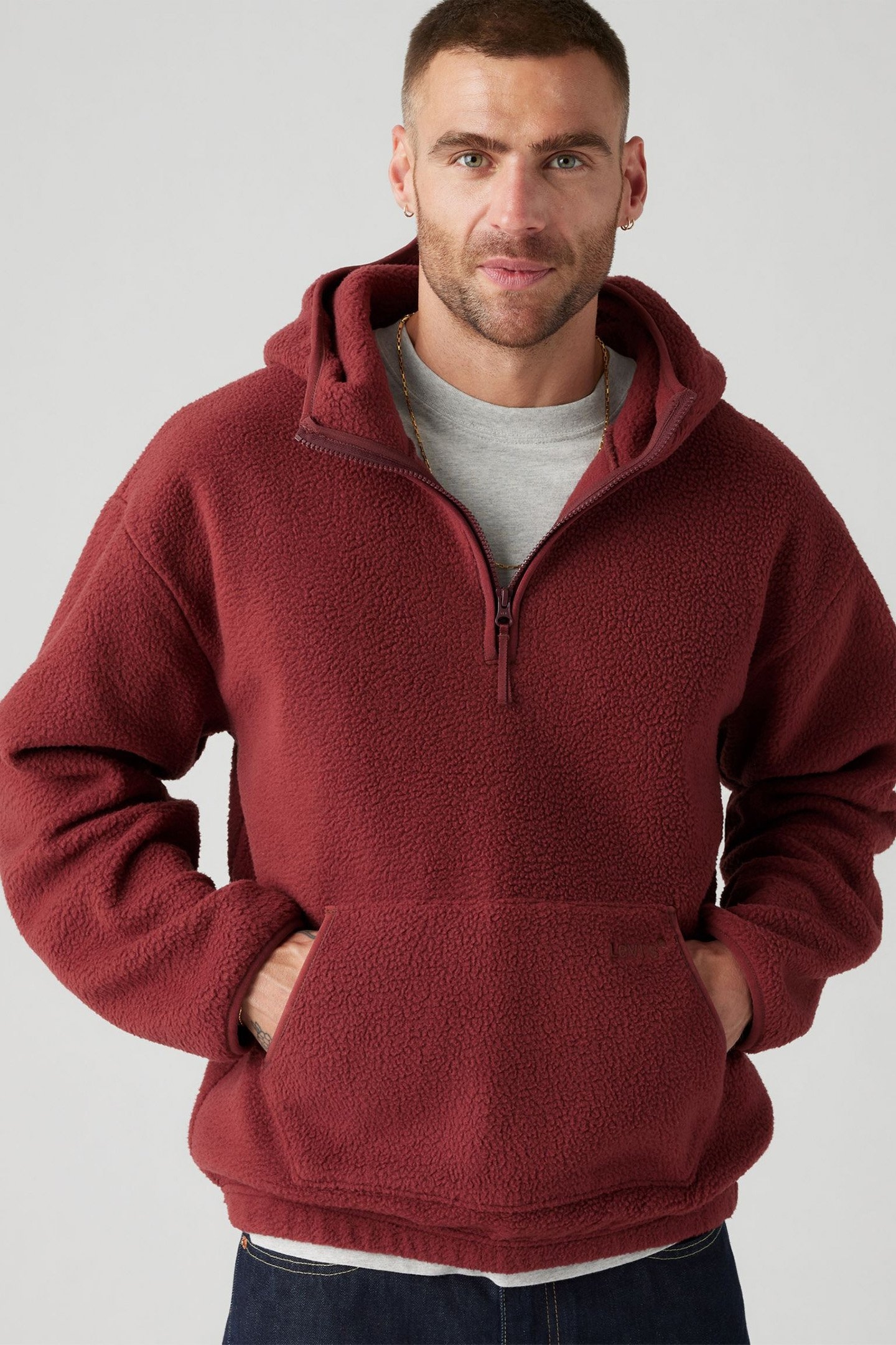 HOODED SHERPA PULLOVER CHOCOLATE TRUFFLE 4
