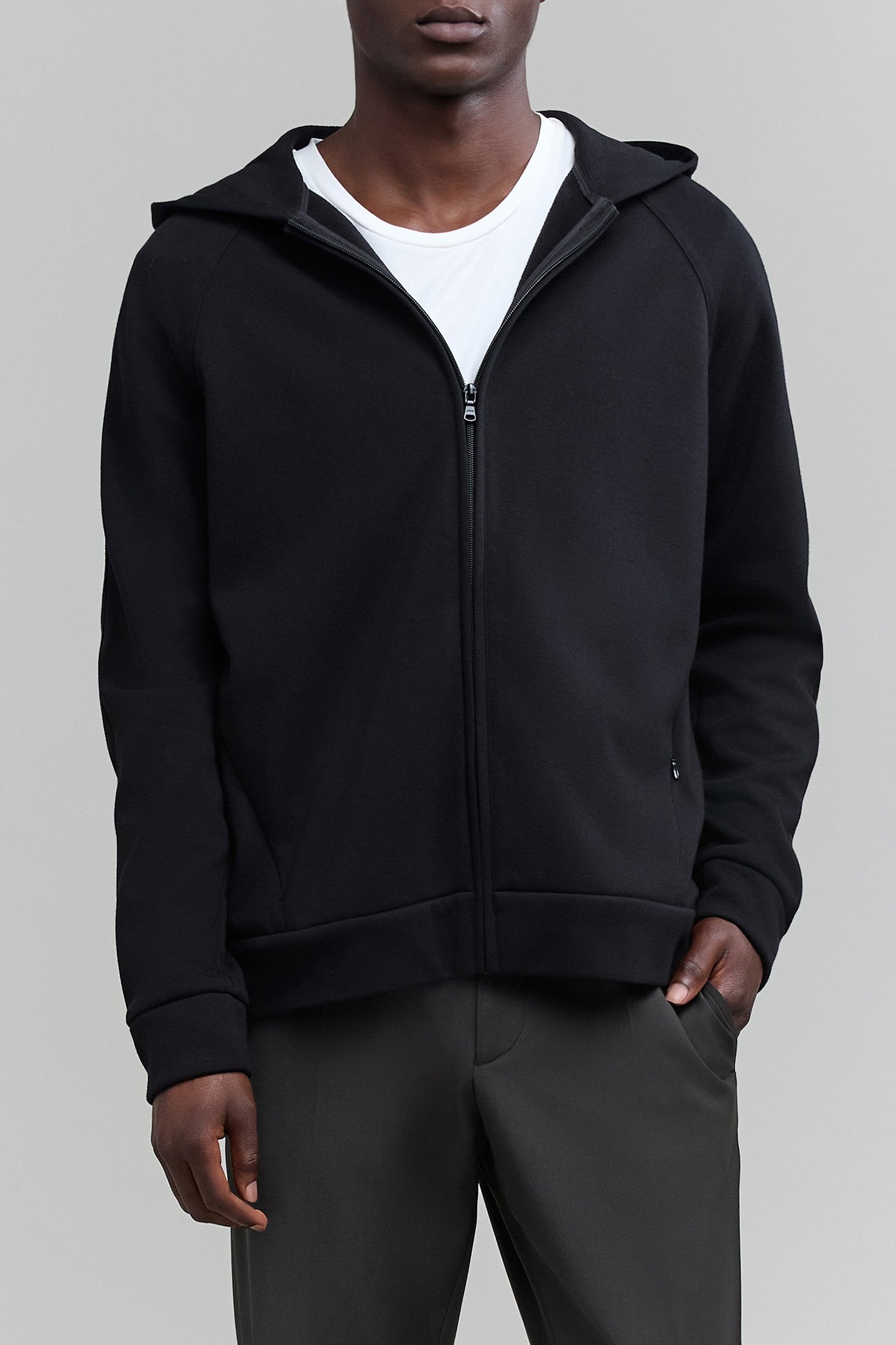 BLACK ZIPPED WATERPROOF BREATHABLE CARDIGAN 1