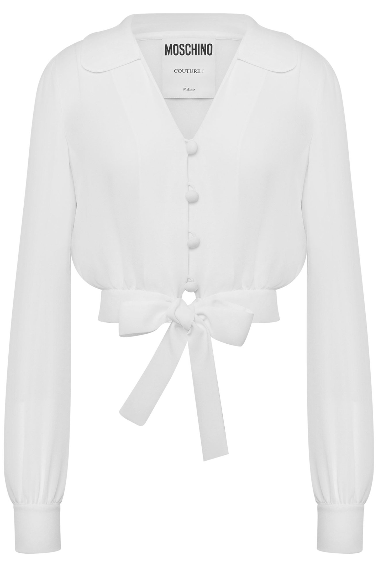 CROPPED SHIRT IN SILK CHARMEUSE WHITE 3