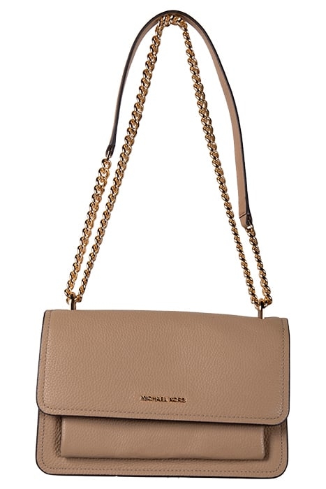 LARGE SHOULDER BAG WITH CHAIN STRAP IN CAMEL 1