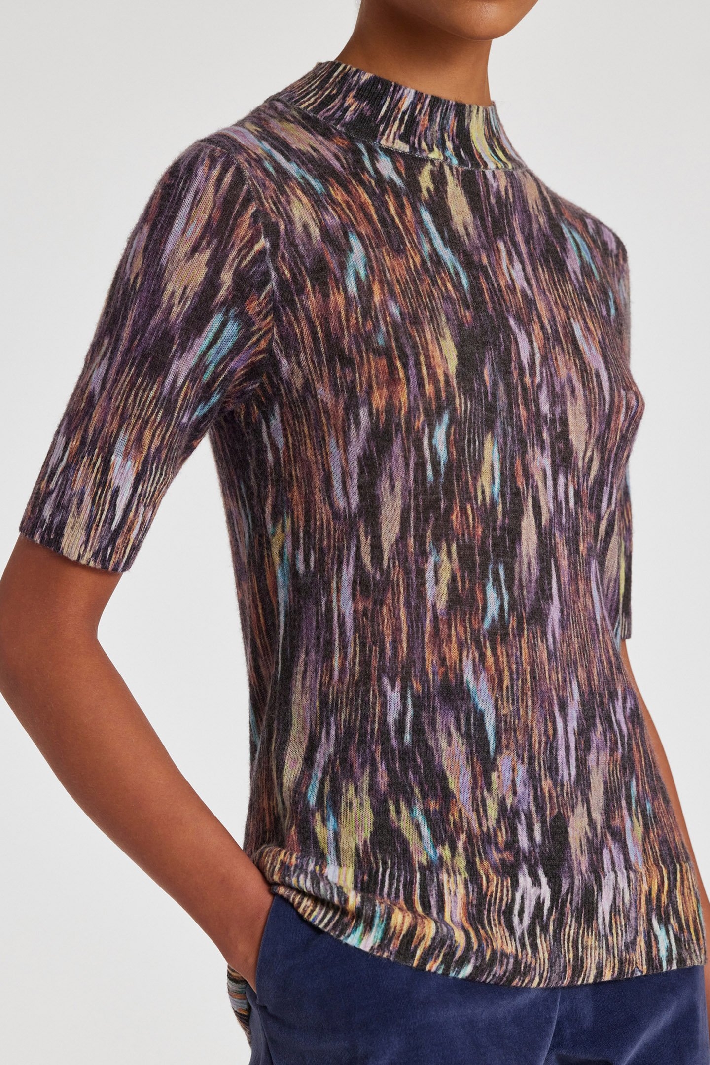 KNITTED SHORT SLEEVE TOP BLACK 5