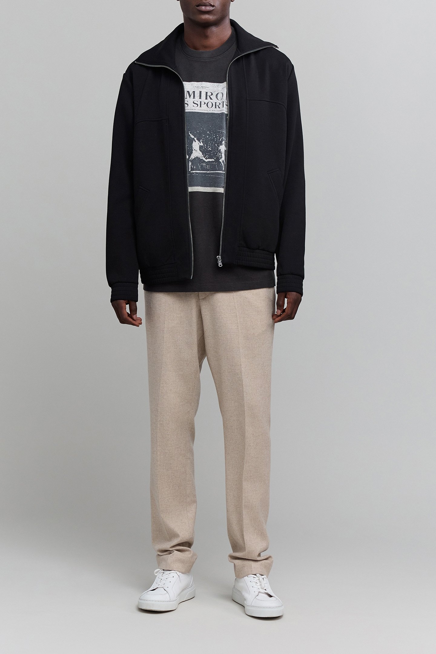 BLACK HIGH NECK ZIPPED CARDIGAN 3