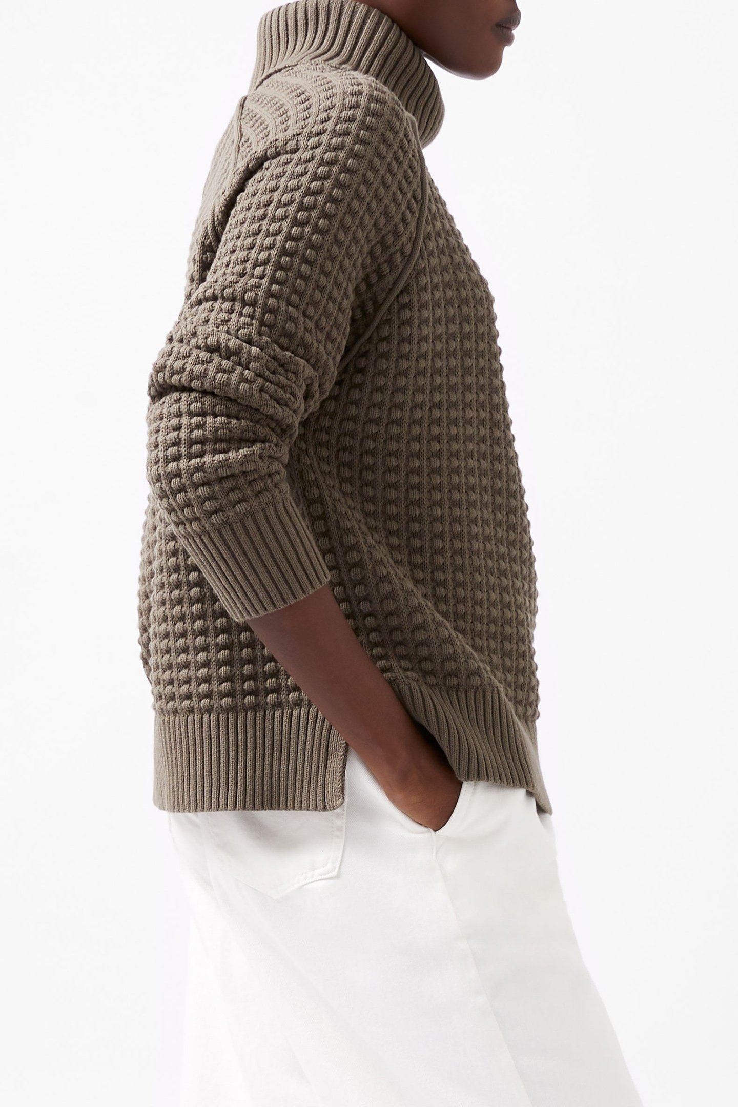 KEYA POPCORN KNIT MOZART JUMPR TARMAC KHAKI 3