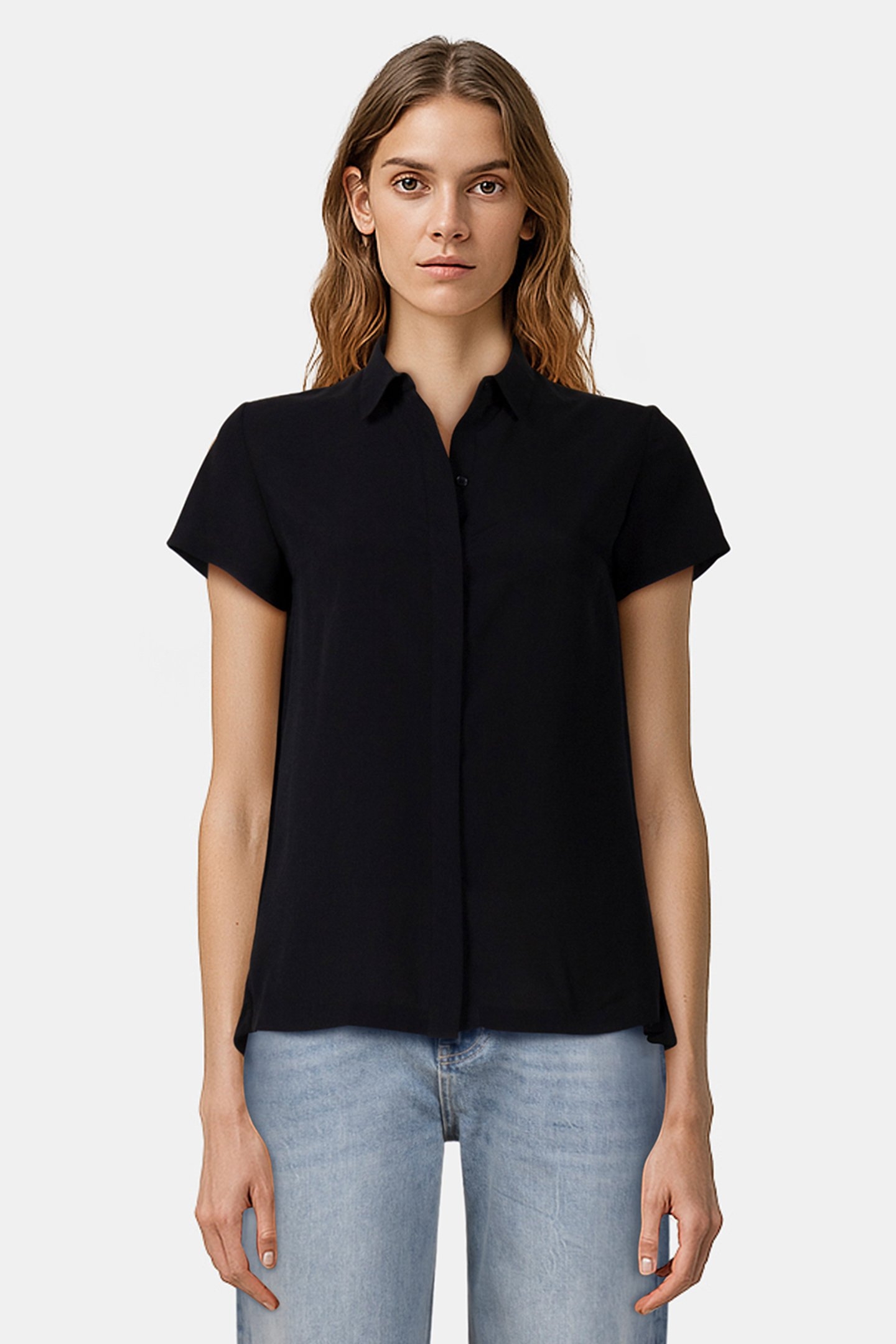 CLASSIC CREPE LIGHT SS SHIRT BLACK 1
