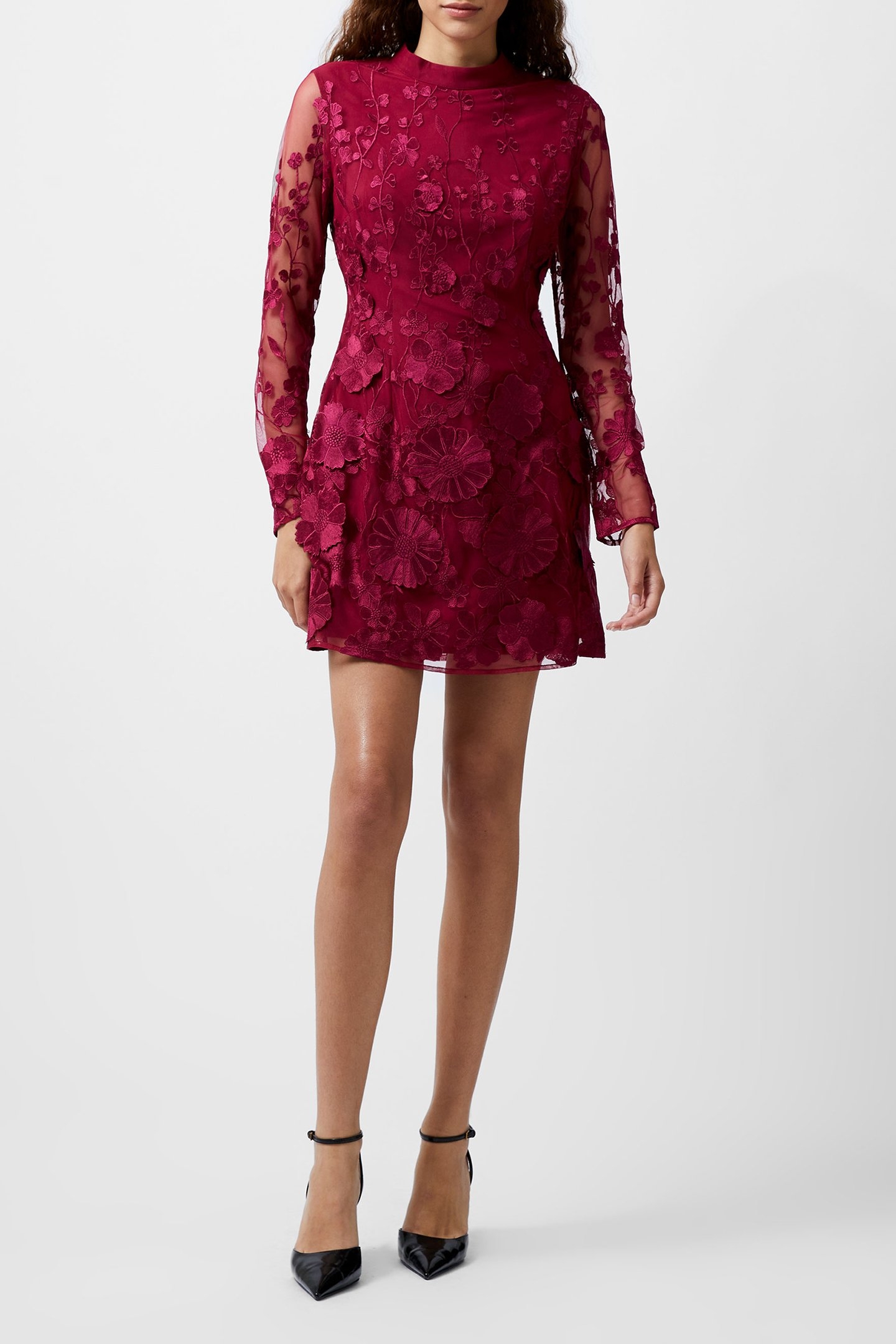 ASTRIDA 3D FLORAL DRESS BAKED CHERRY 2