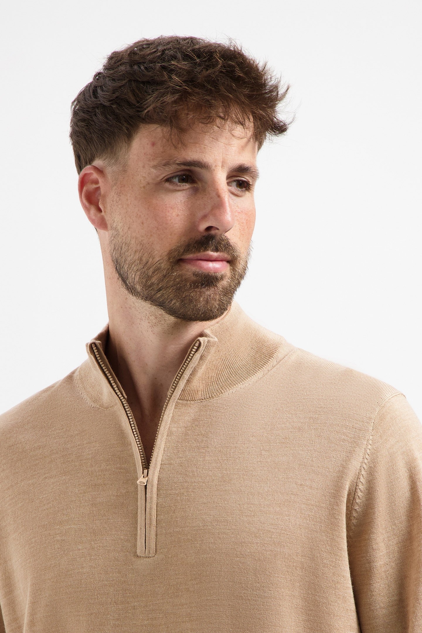 ZIP UP 100% MERINO SAHARA SAND 5