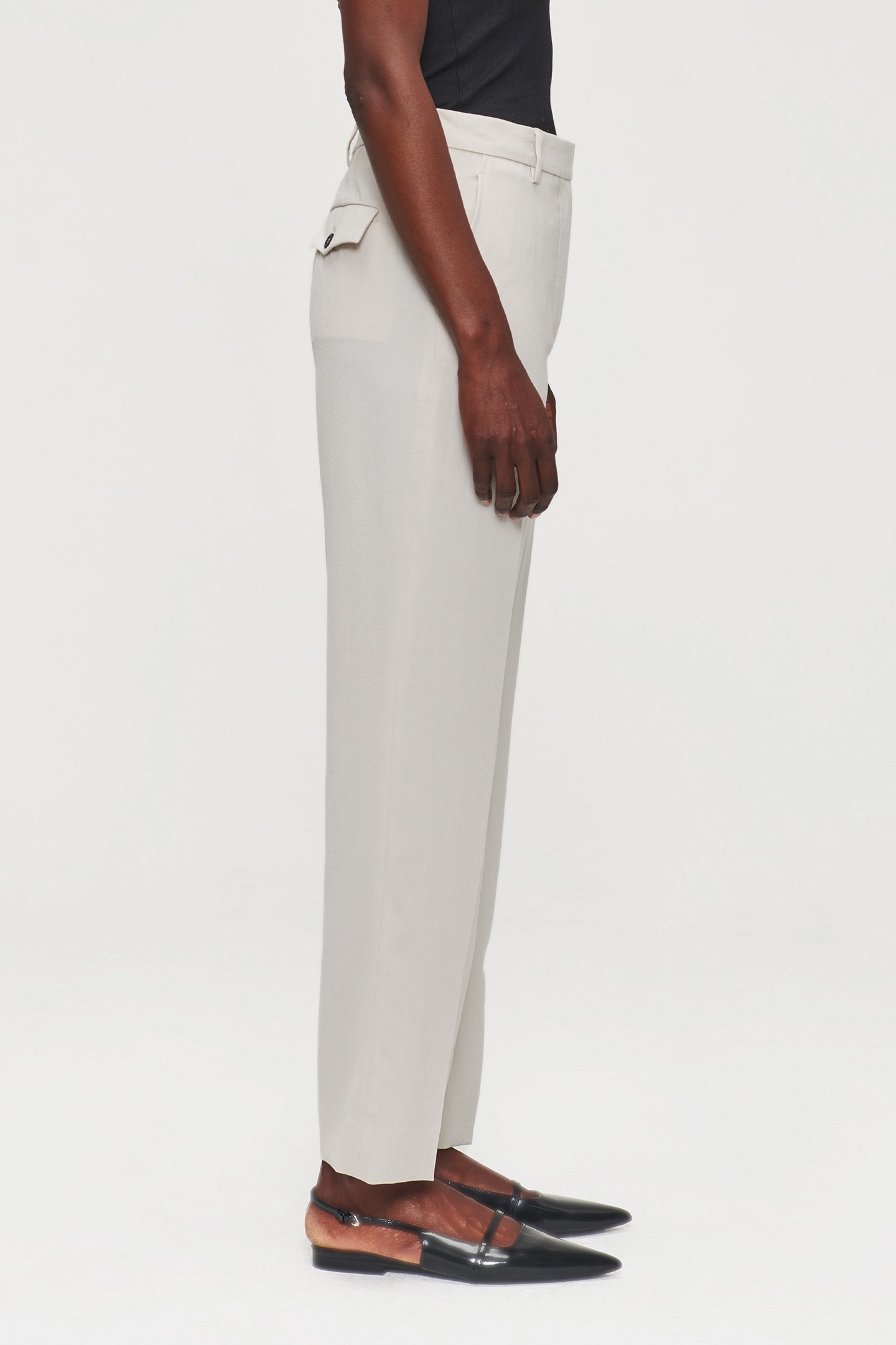 JAPANESE CREPE CLASSIC PANTS GREIGE 6