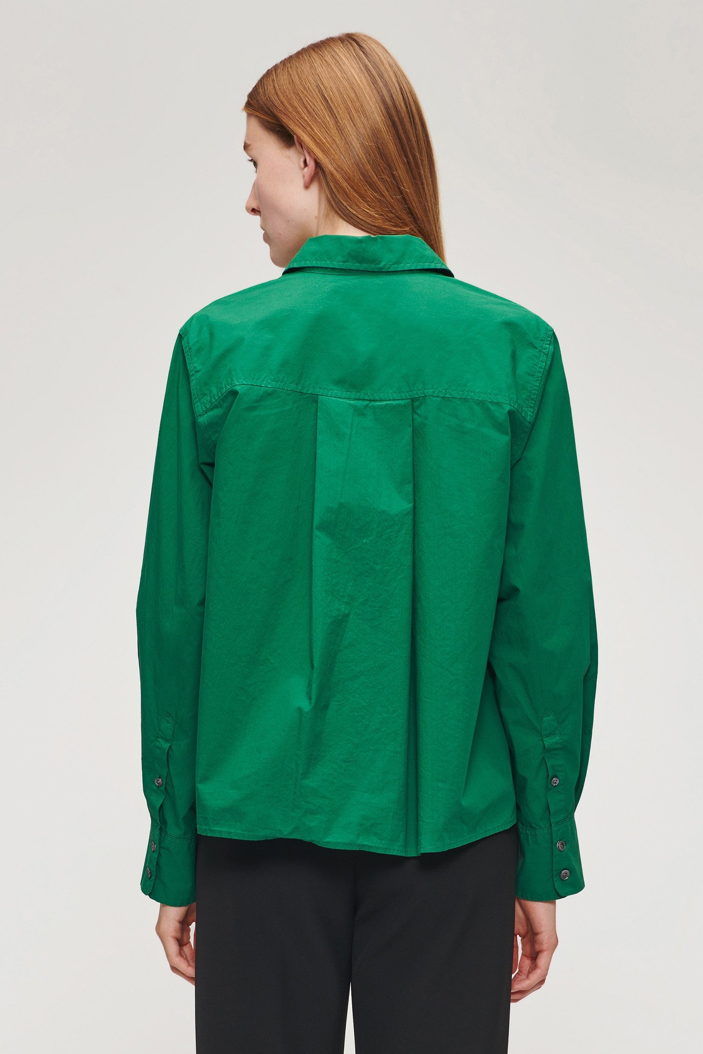 ORG COTTON BOXY SHIRT WARM GREEN 2