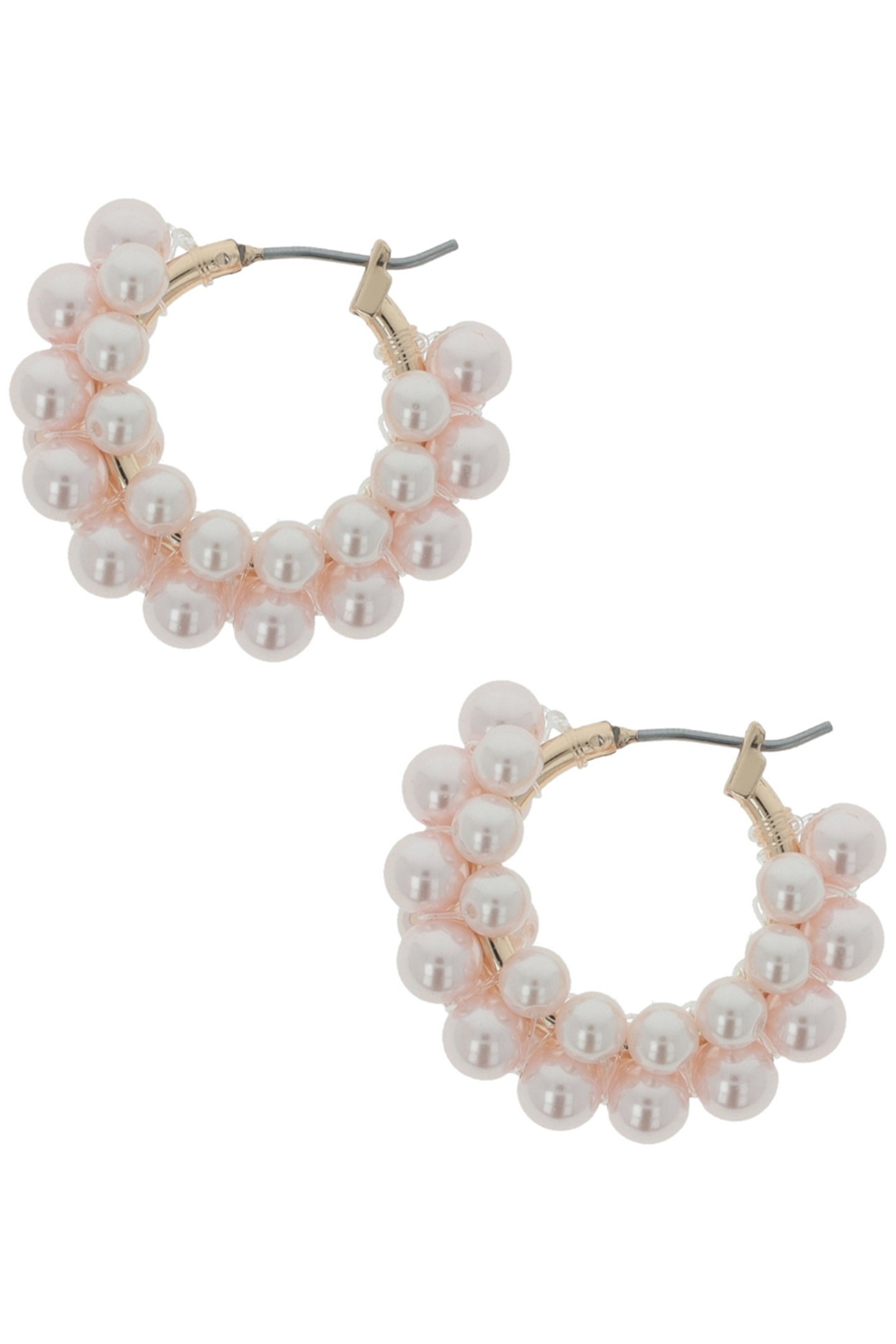 ESTATE MINI PEARL HOOPS PINK PINK 1