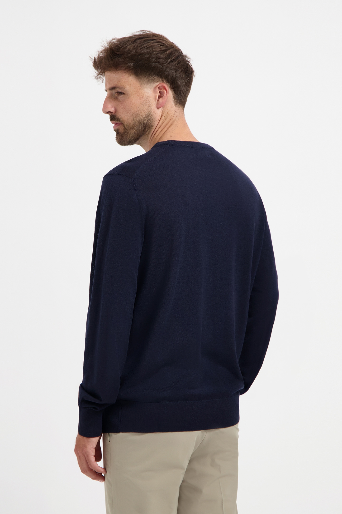 CREW NECK 100% MERINO NAVY BLUE 2