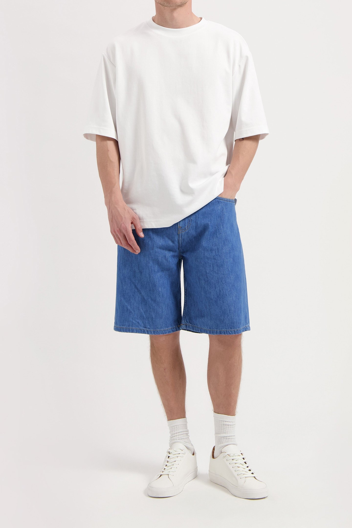 JAMES DENIM SHORT - MEDIUM STONE MEDIUM STONE 3