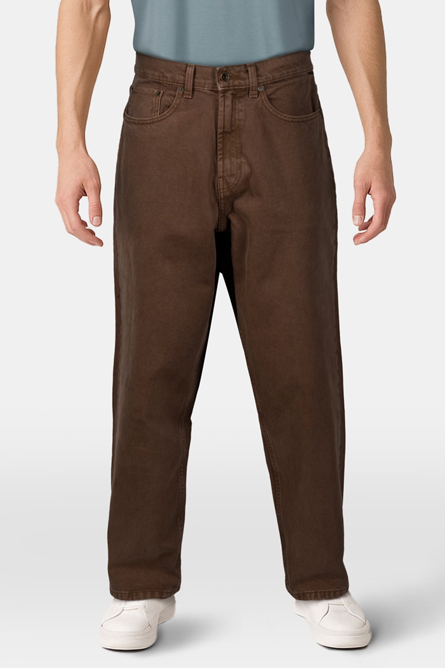 CHECK-5 BAGGY DENIM PANT SEPIA 1