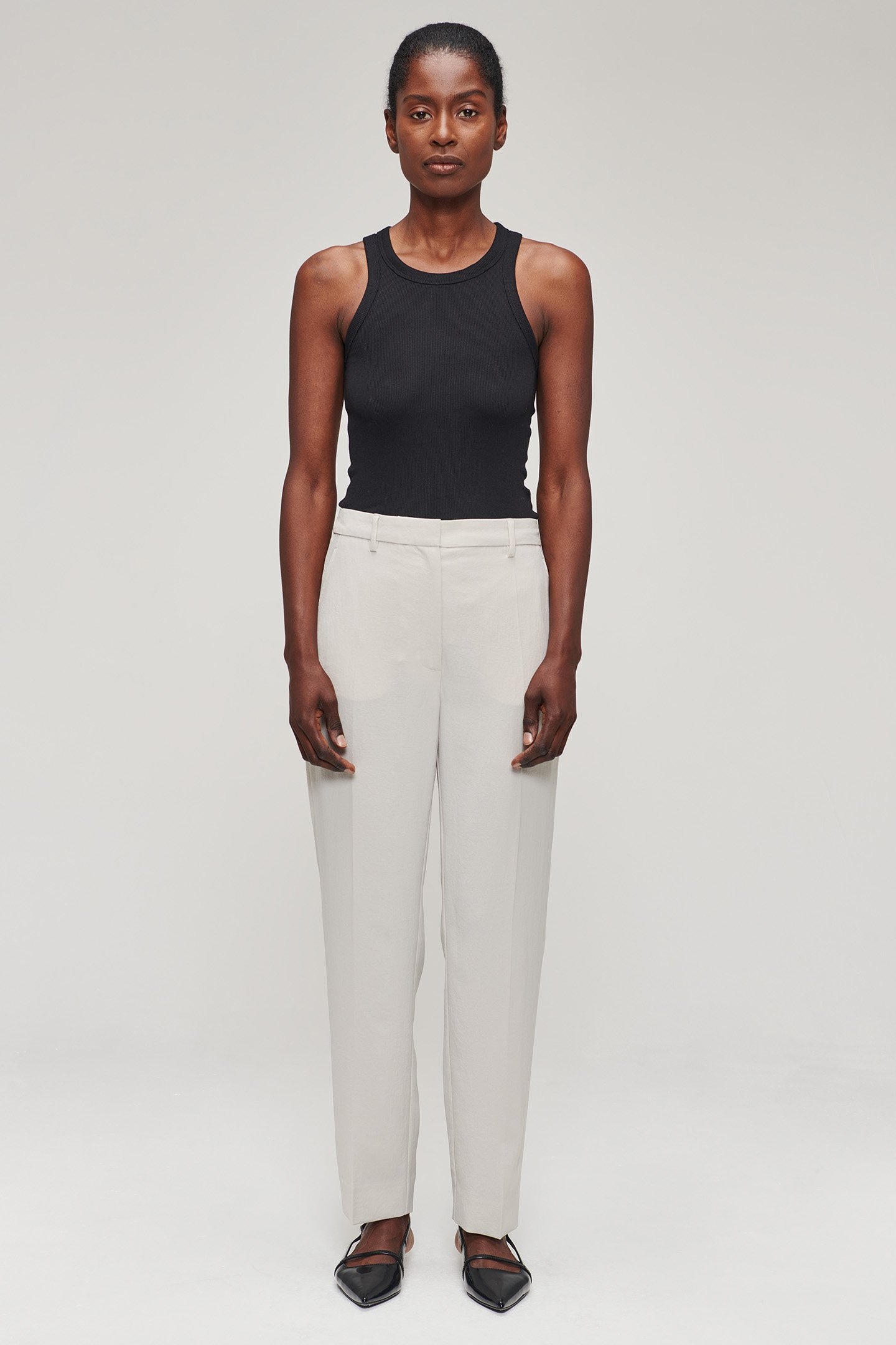 JAPANESE CREPE CLASSIC PANTS GREIGE 3