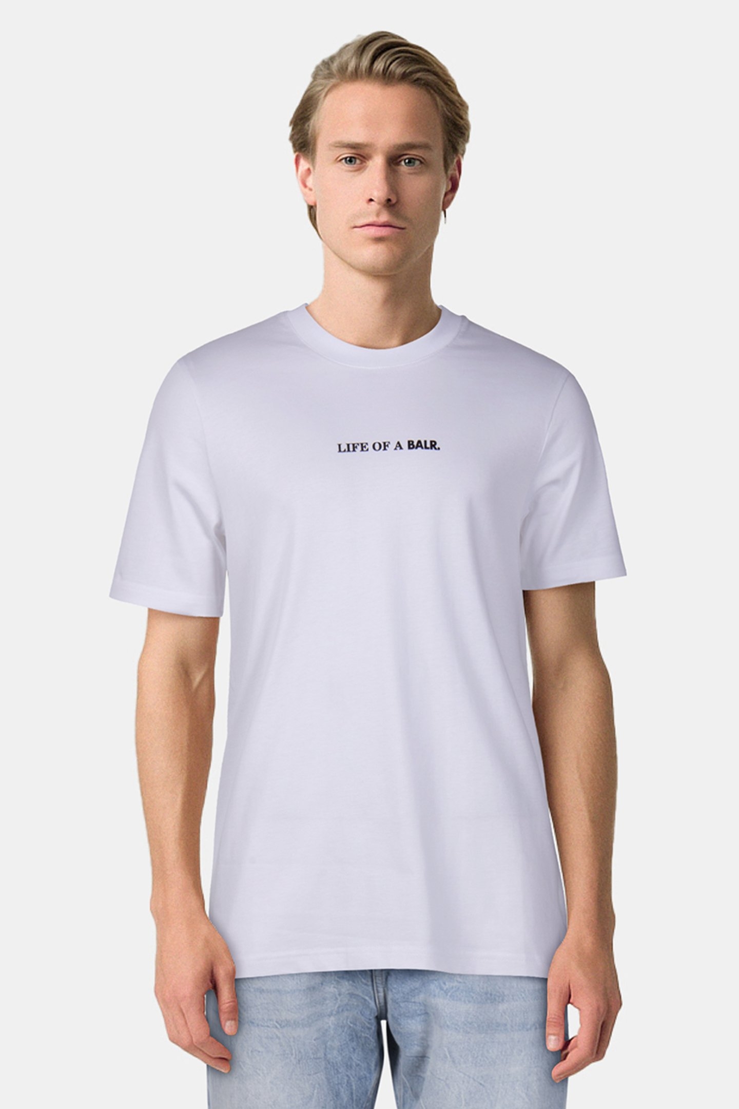 LIFE OF A BALR. REGULAR FIT T-SHIRT BRIGHT WHITE 1