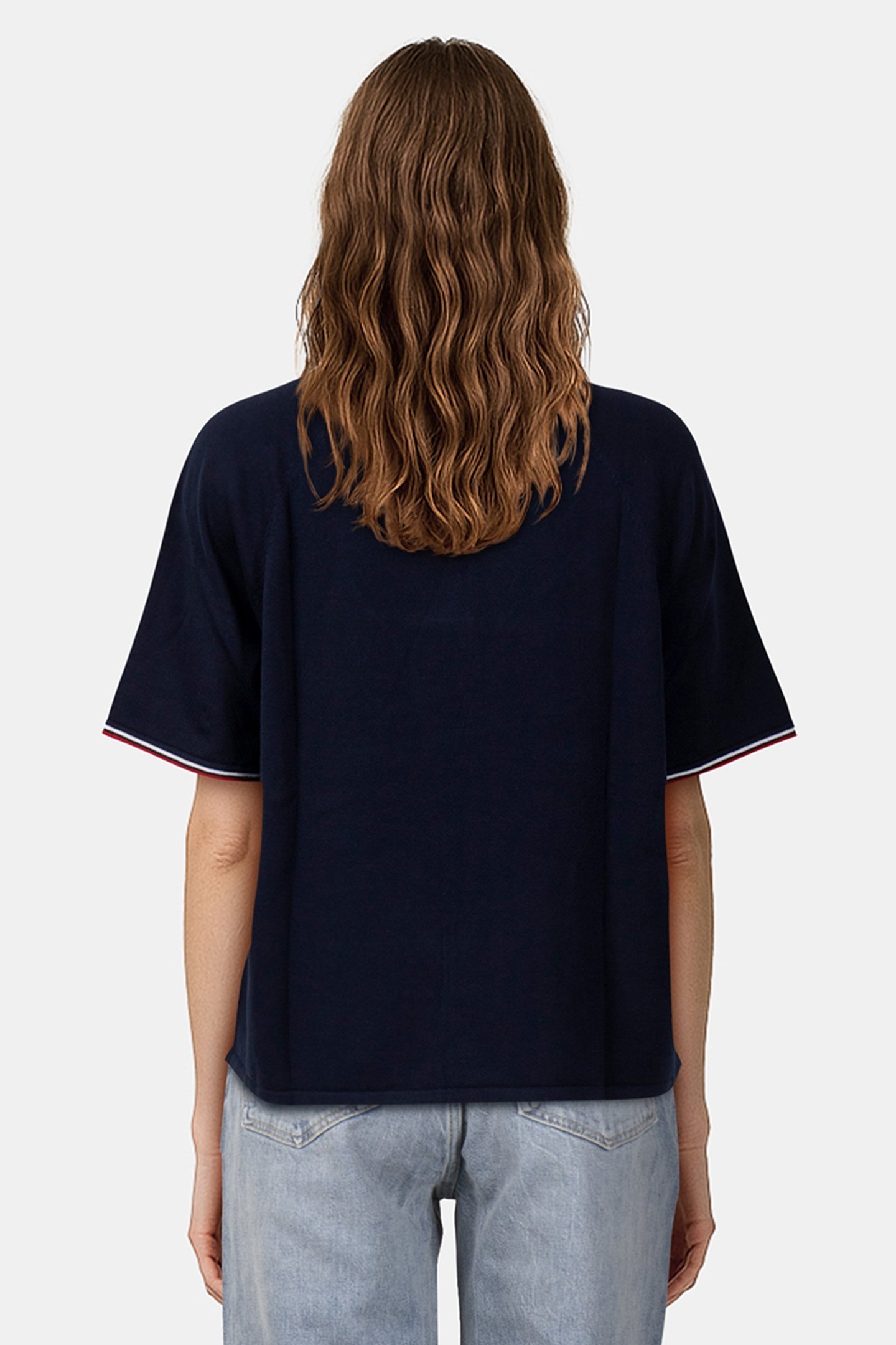 JERSEY STITCH POLO STD FIT NAVY 2