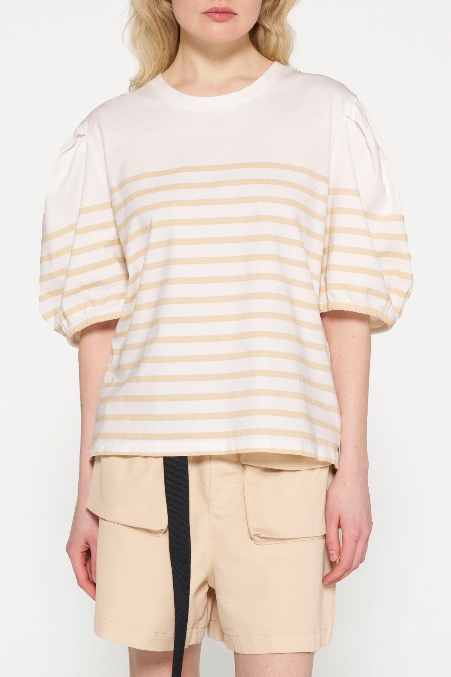 BALLOON SLEEVE TEE STRIPES ECRU/NATURAL 1