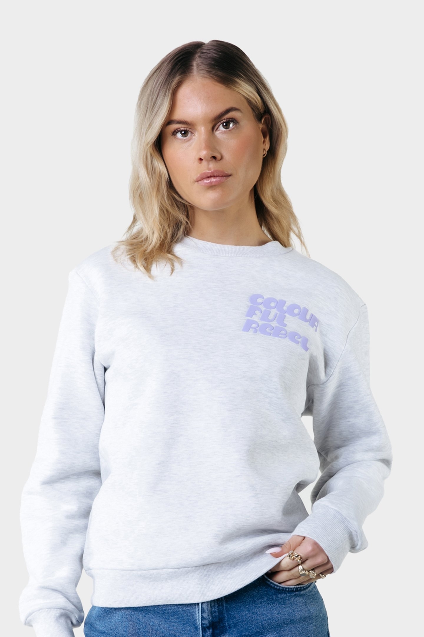 PUFF LOGO RELAXED SWEAT LIGHT GREY MELANGE 1