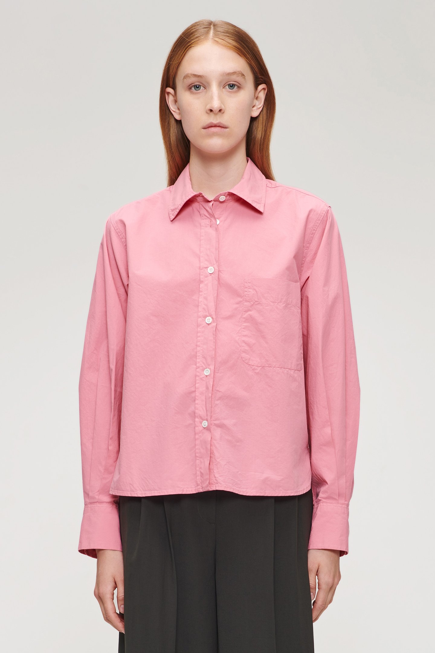 ORG COTTON BOXY SHIRT PINK 1