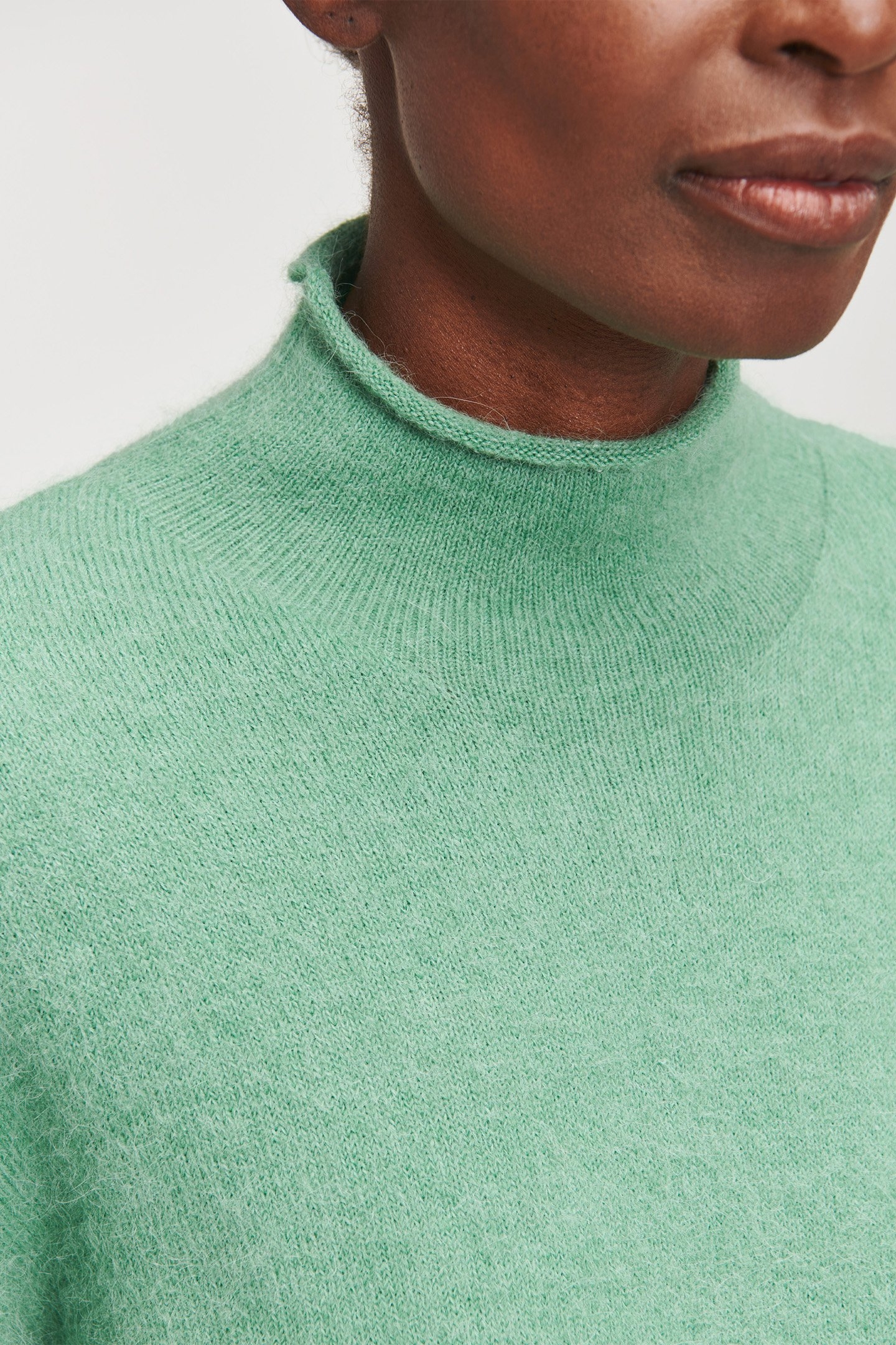 ALPACA FUNNEL NECK PULLOVER JADE 6