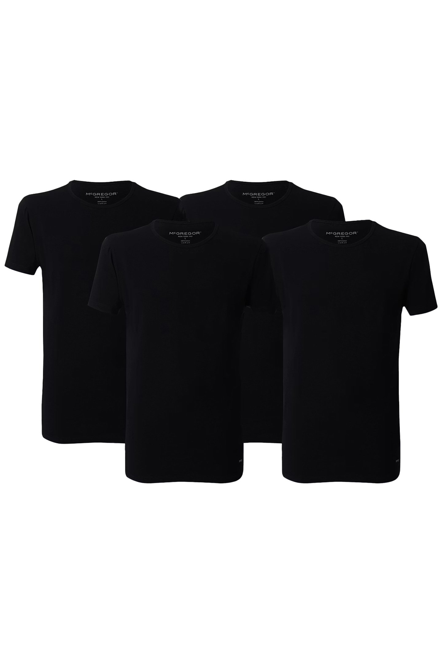MCGREGOR - PREMIUM STRETCH T-SHIRT - O-NECK - 4-PACK BLACK 1