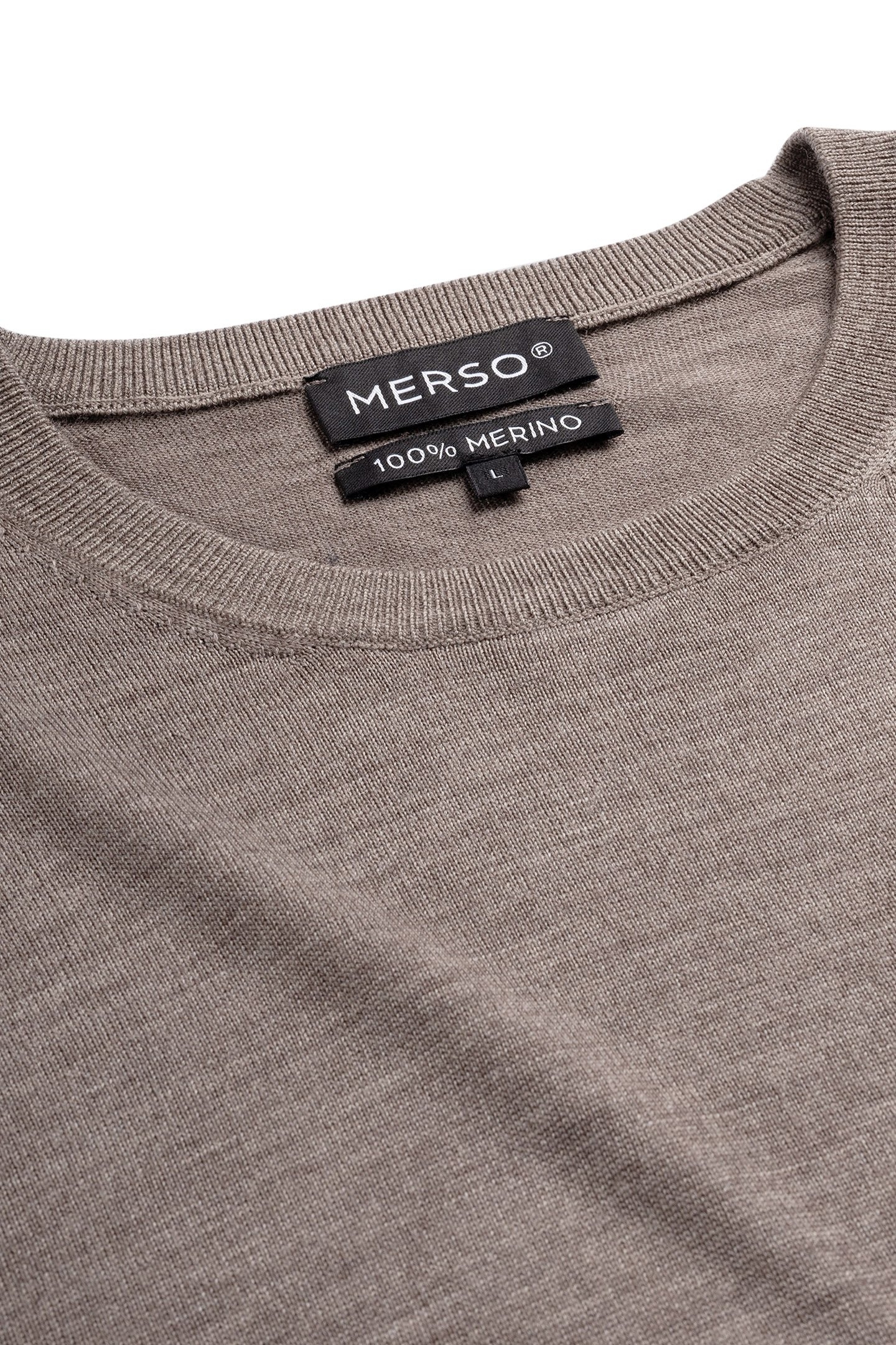 CREW NECK 100% MERINO OAK BROWN 6