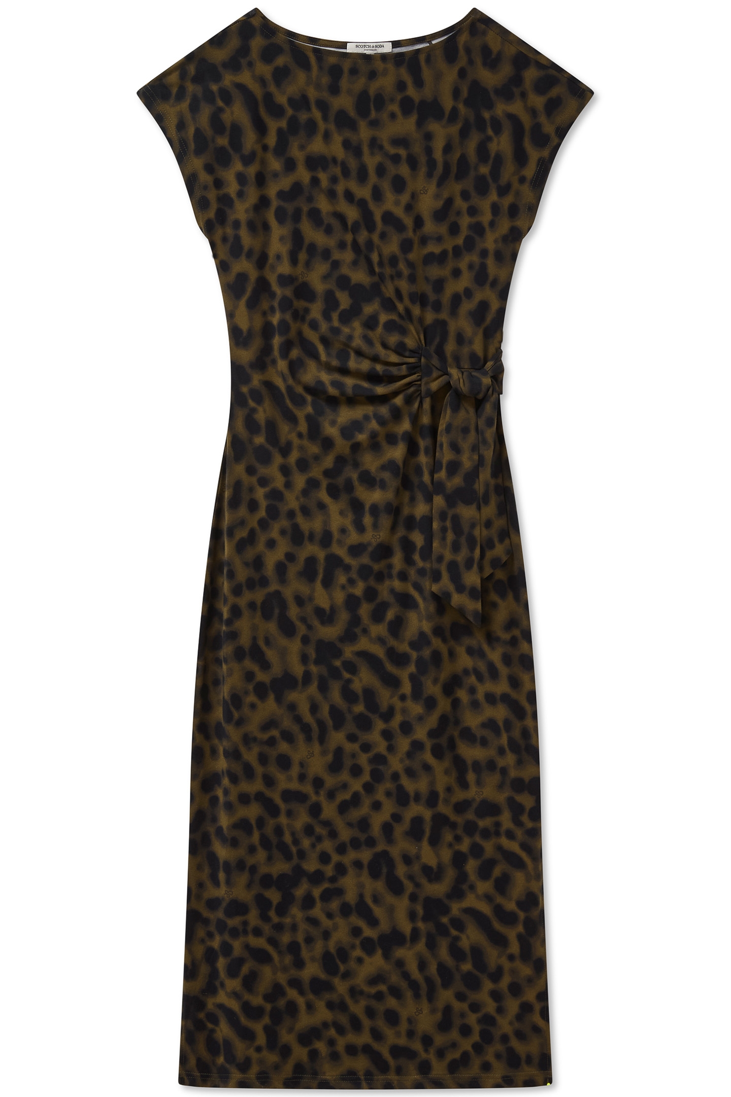 TIE FRONT DRESS MILITARY OLIVE ANIMAL 3