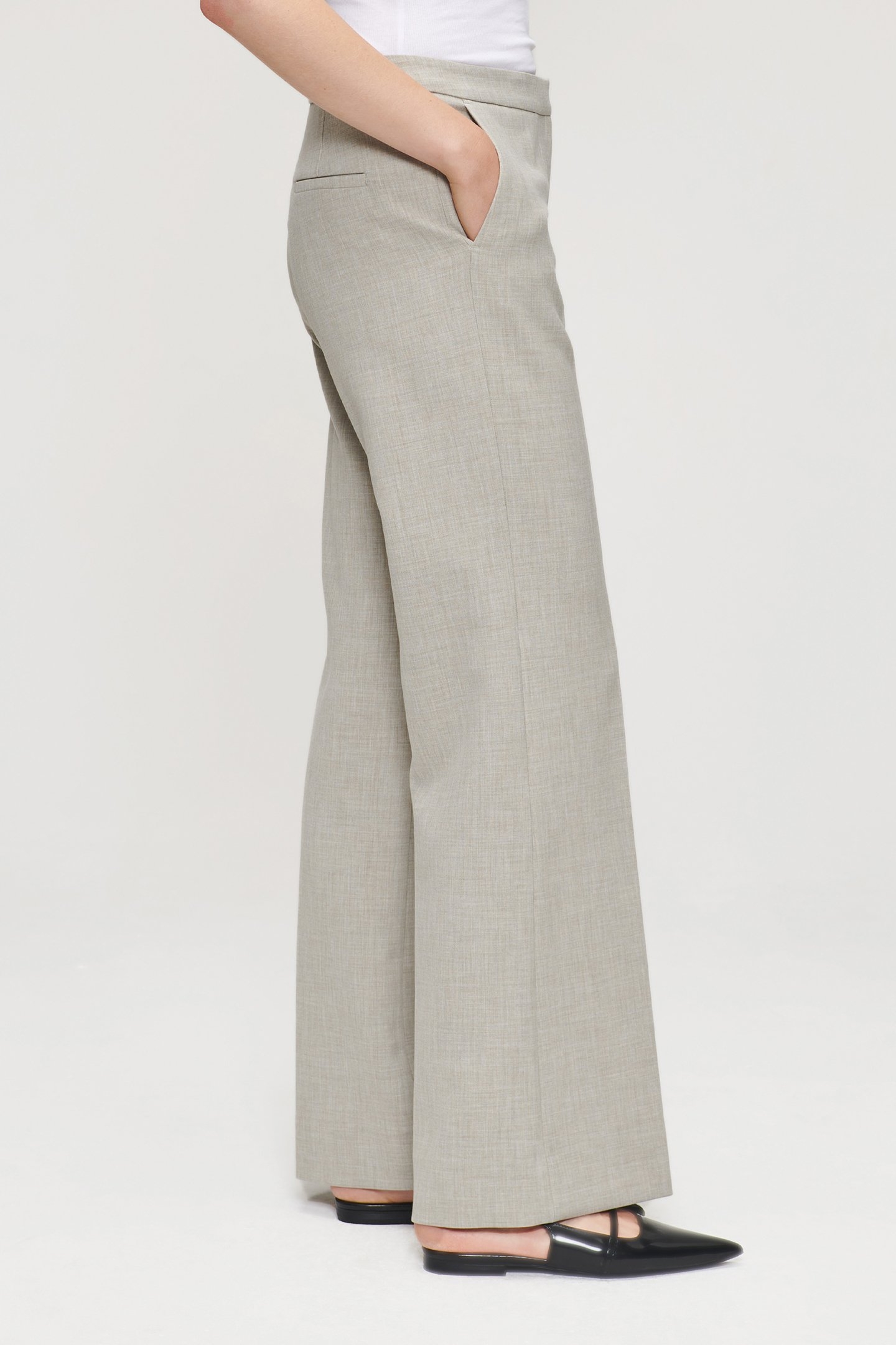 RELAXED FLARED PANTS GREIGE 6