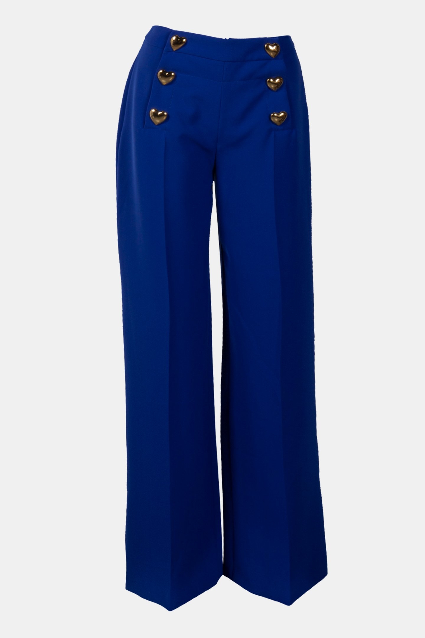 HEART BUTTONS CRÊPE TROUSERS BLUE 3