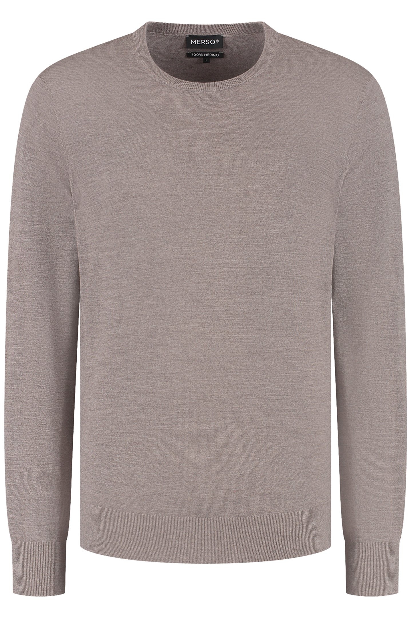 CREW NECK 100% MERINO OAK BROWN 2