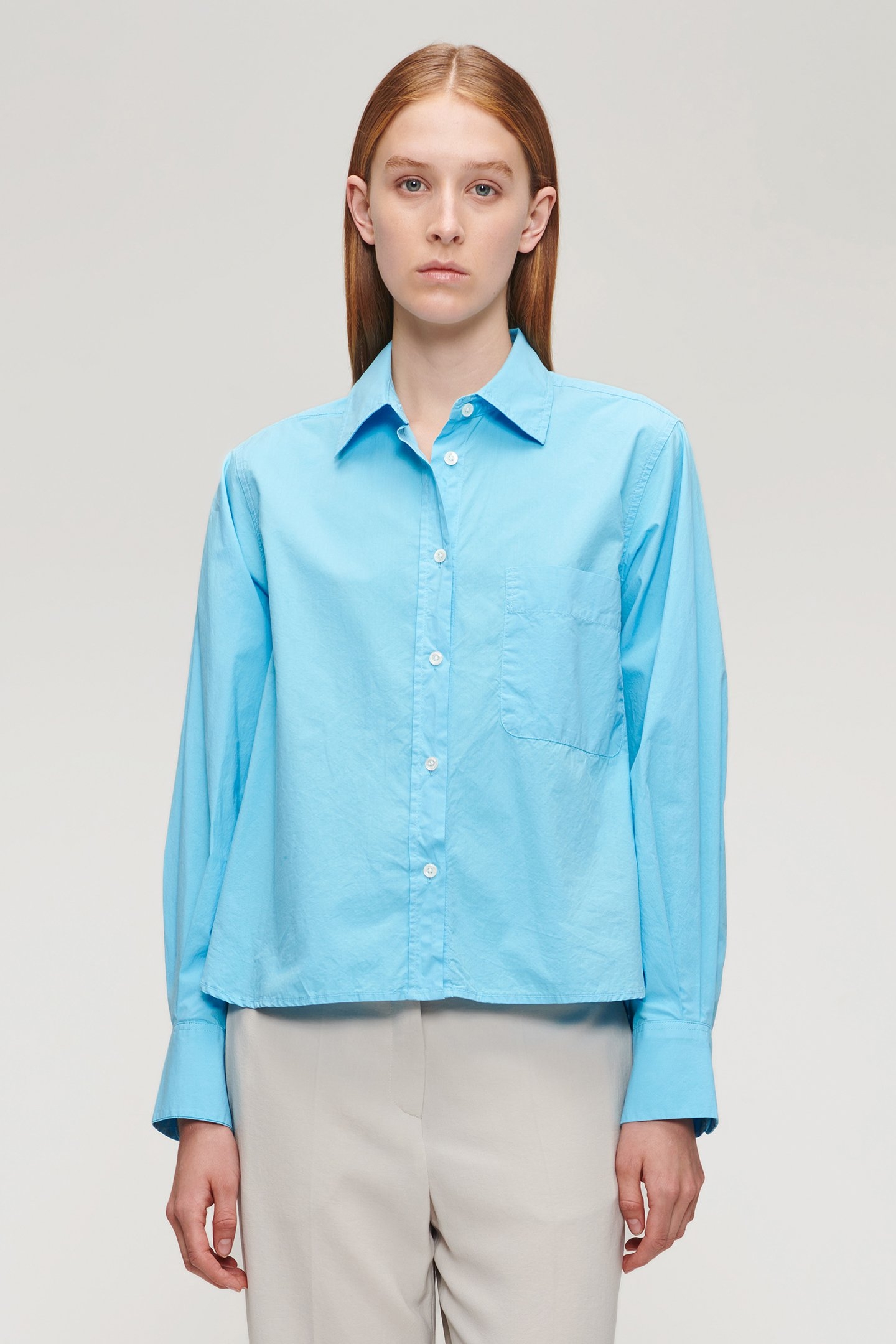 ORG COTTON BOXY SHIRT SKY BLUE 1