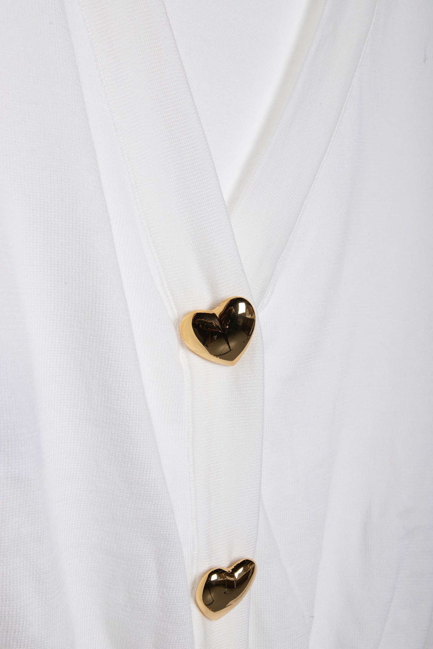 HEART BUTTONS KNITTED CARDIGAN WHITE 4