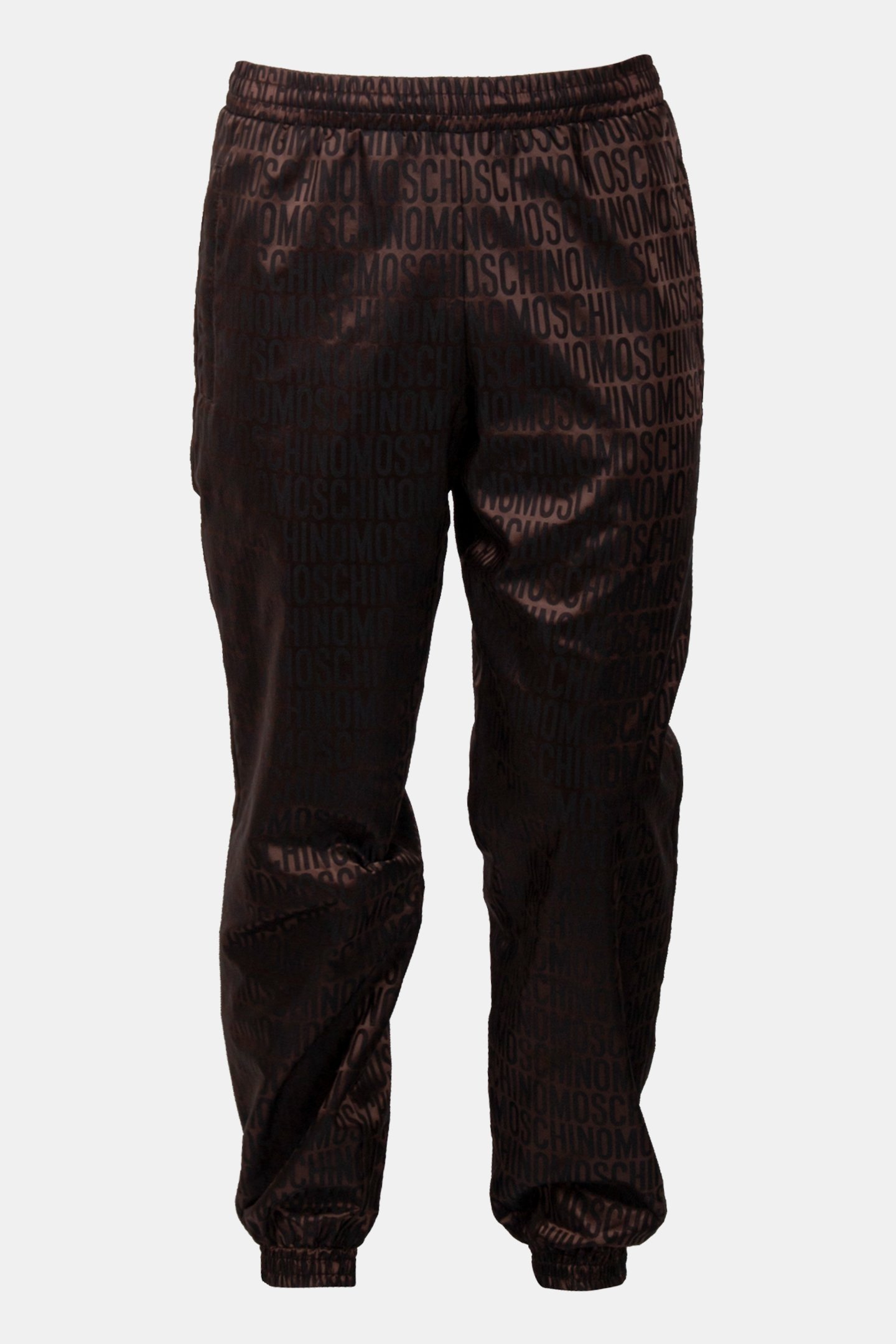 ALLOVER LOGO JACQUARD NYLON JOGGERS BROWN 3