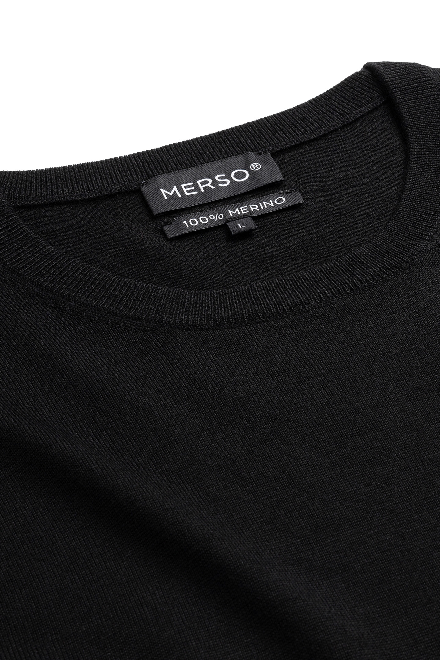 CREW NECK 100% MERINO BASALT BLACK 6