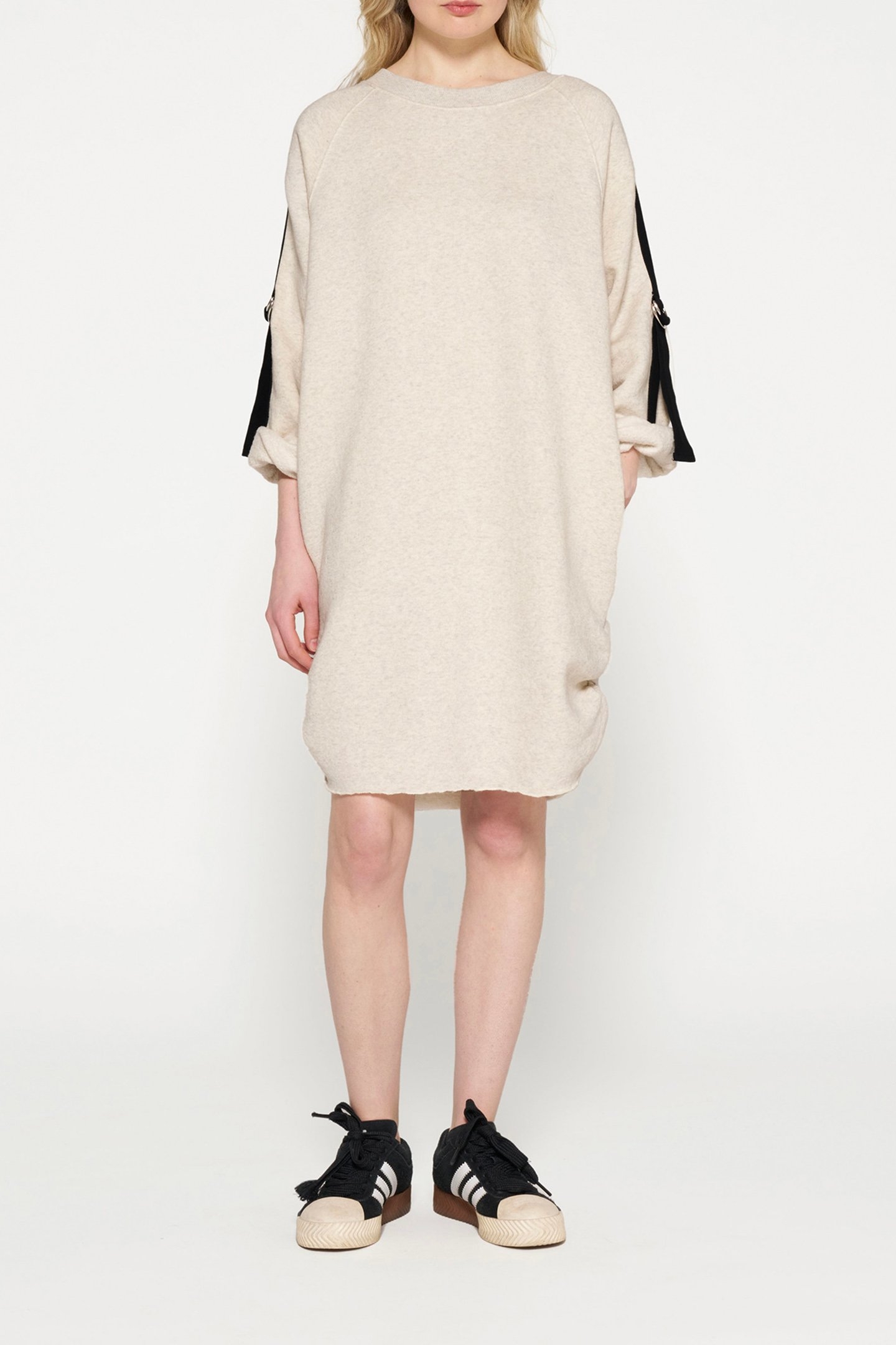 BELTED RAGLAN DRESS SOFT WHITE MELEE 2