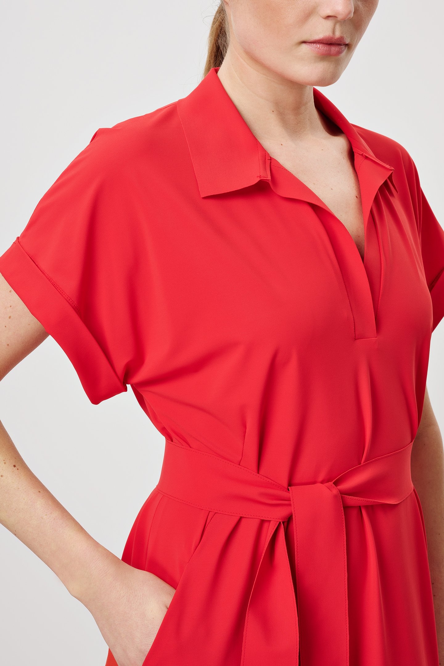 CHELSEA POLO DRESS RED 4