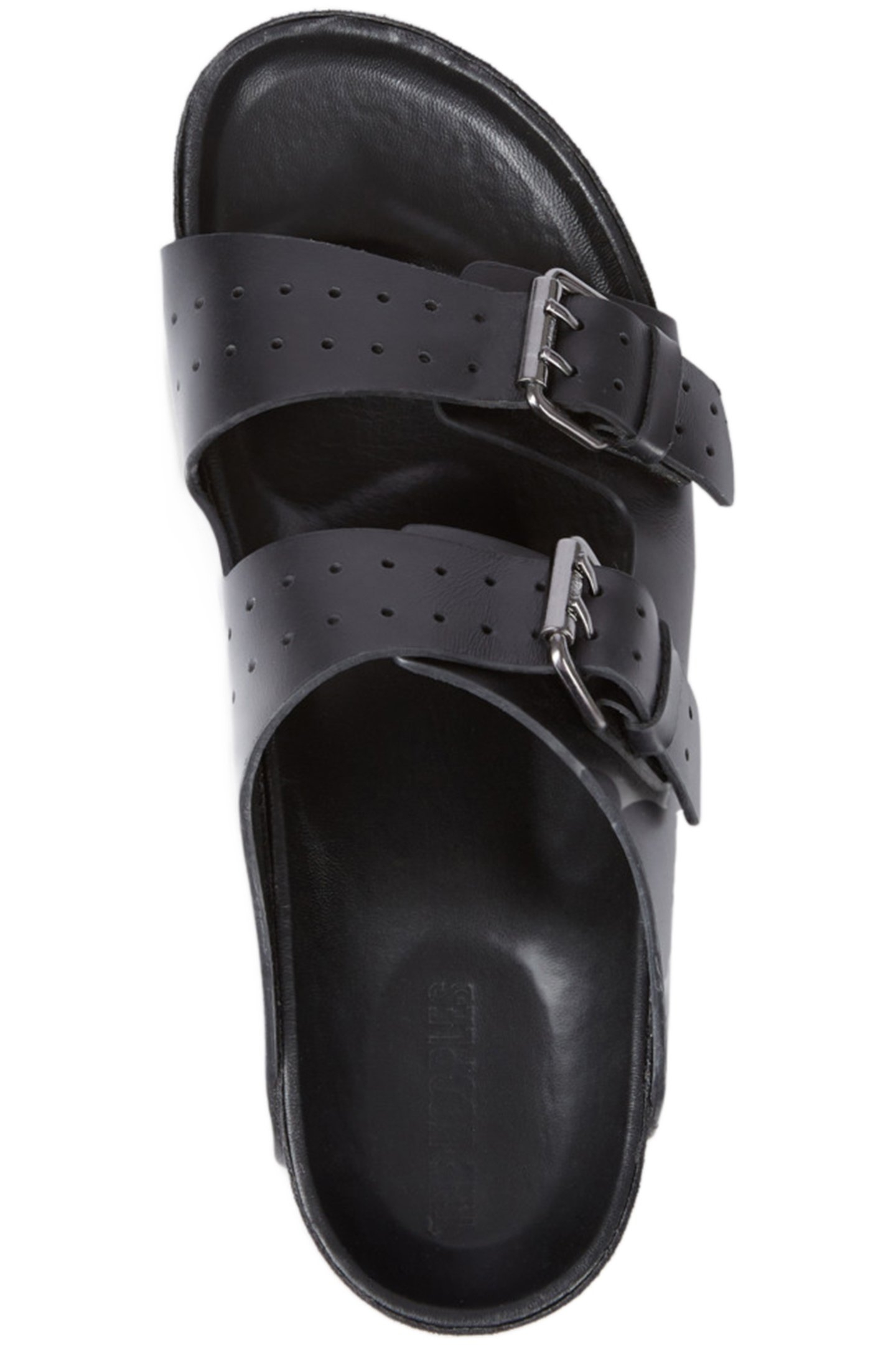 LEATHER SANDAL WITH METAL BUCKLES BLACK 3