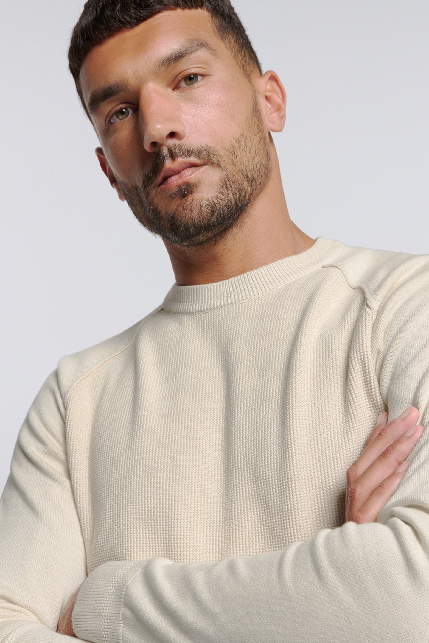 PULLOVER CREWNECK SOLID RELIEF KNIT KIT 6