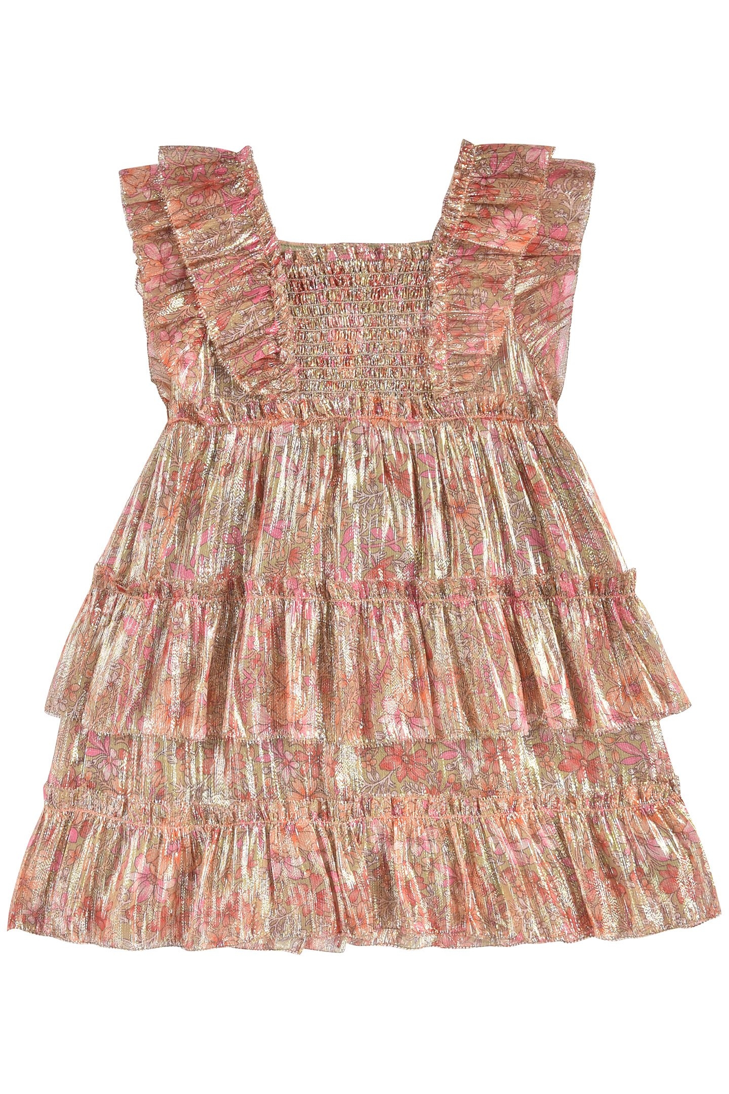 DRESS OCEANE KHAKI MULTI FLOWERS 1