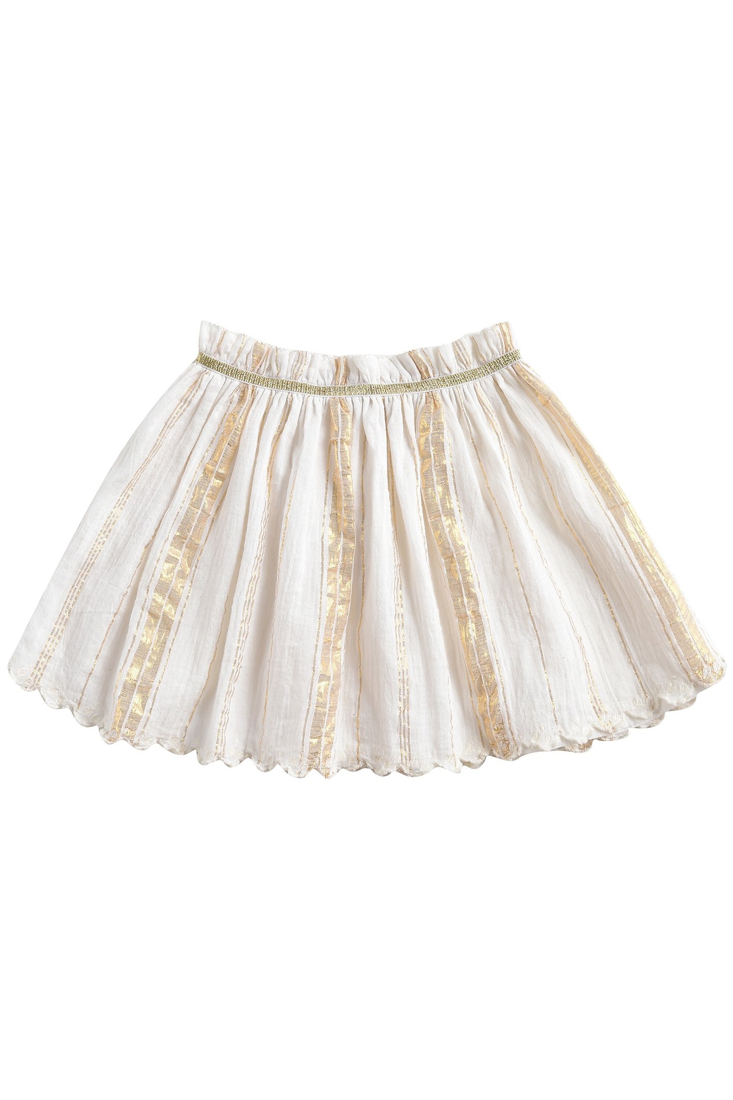 SKIRT SALINA WHITE & GOLD STRIPES 1