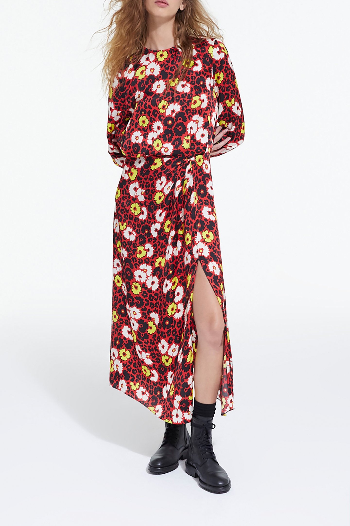 ROBE LONGUE WILD BLOSSOM RED/YELLOW 1