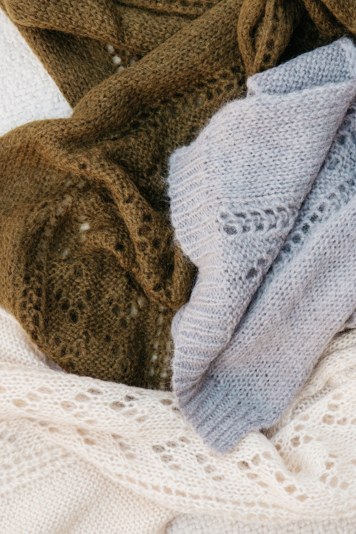 KNITTED SCARF GIULIA DARK KHAKI 2