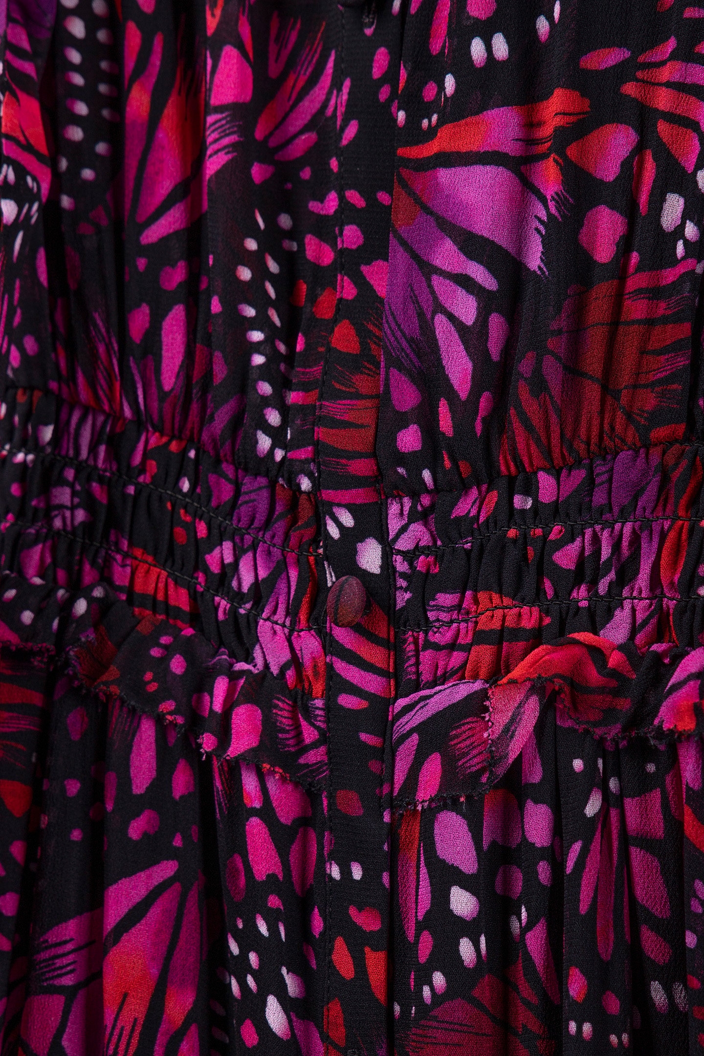 LONG BUTTONED DRESS WITH LAVALIERE COLLAR PINK 4