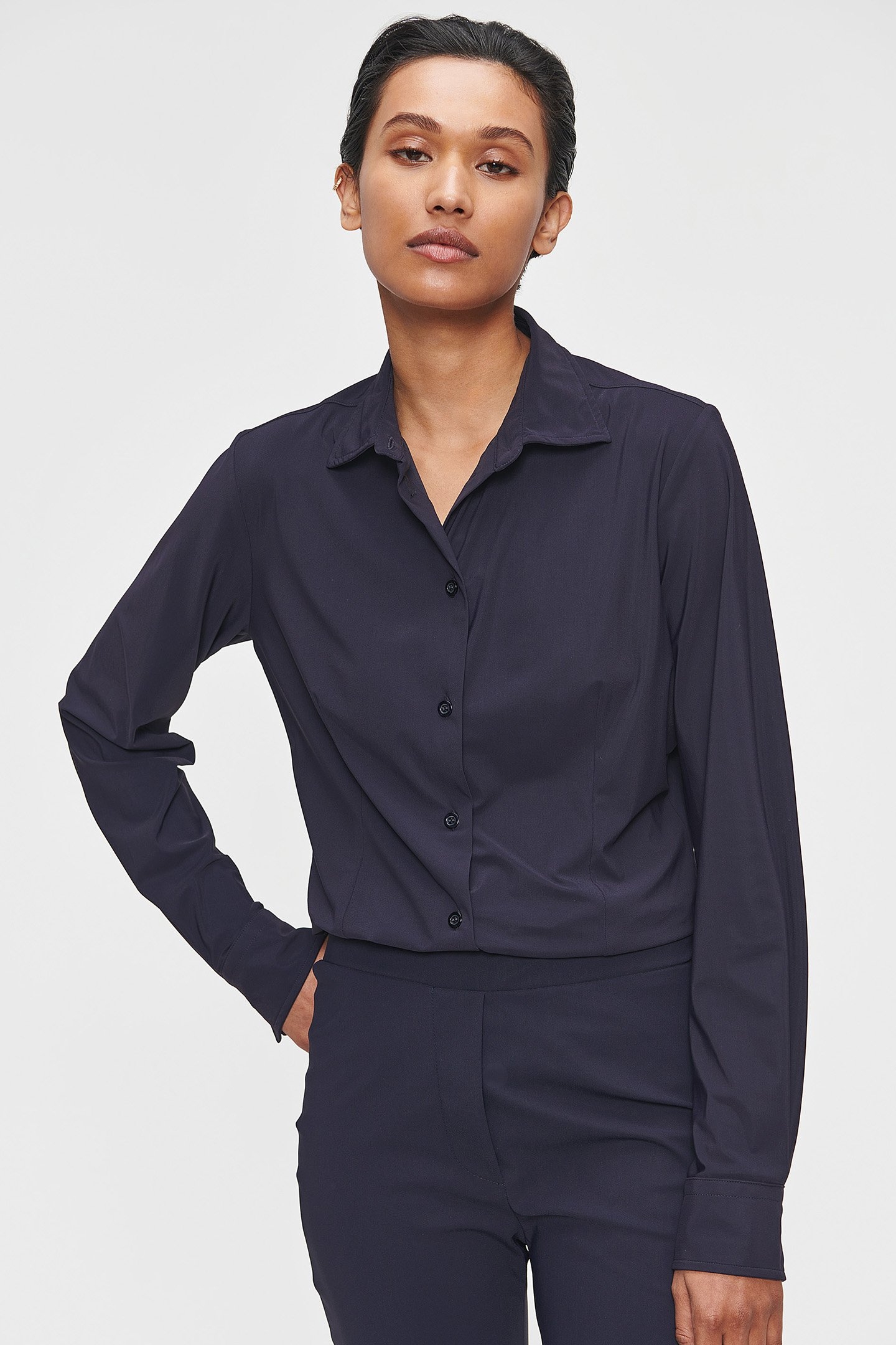 IT JERSEY WAISTED SHIRT INK BLUE 1