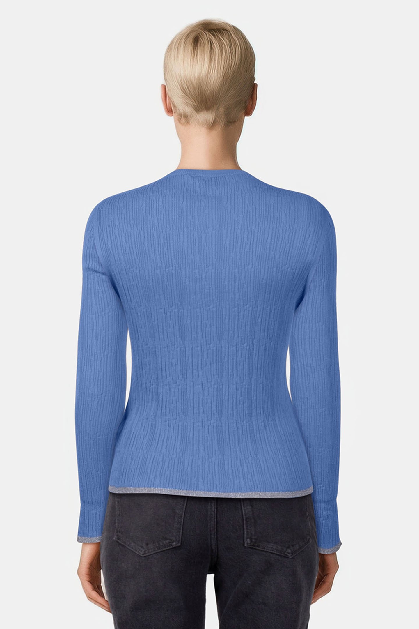 SUPERFINE CREW NECK STRUCTURED CRUISE BLUE 2