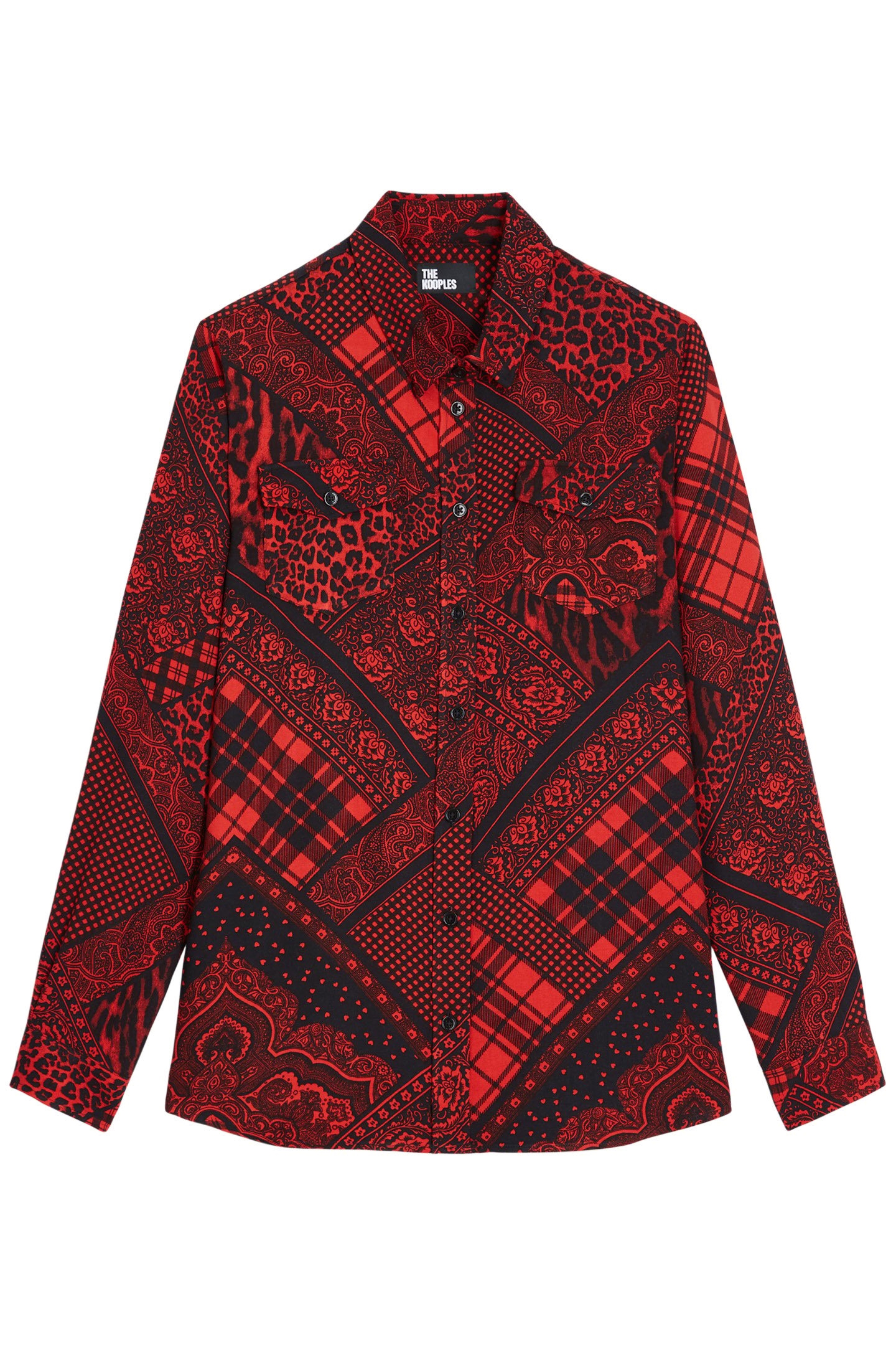 SHIRT WITH BUTTON PLACKET DETAIL RED/BLACK 5