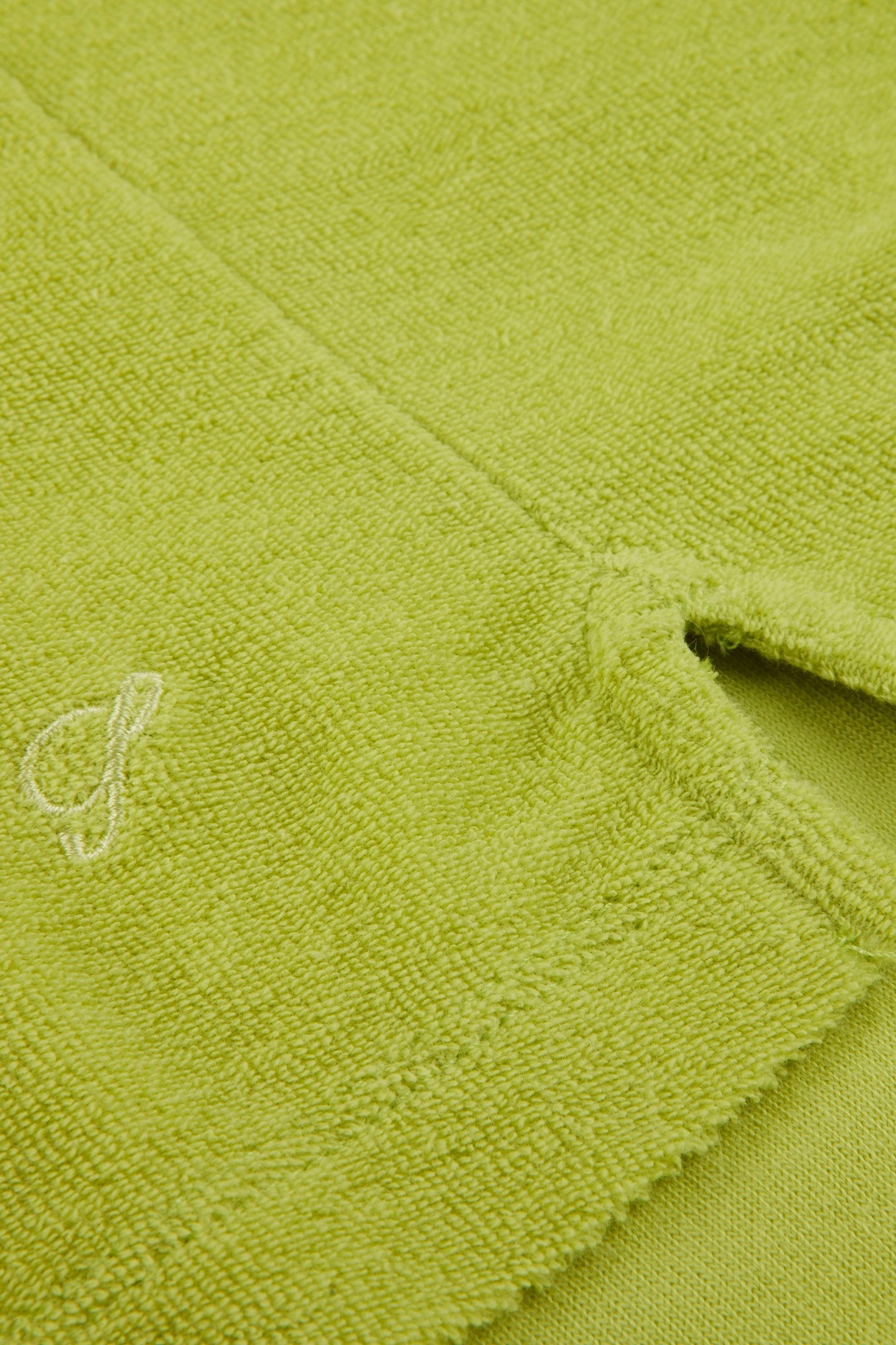 TERRY OPEN POLO SHIRT LIGHT GREEN 4