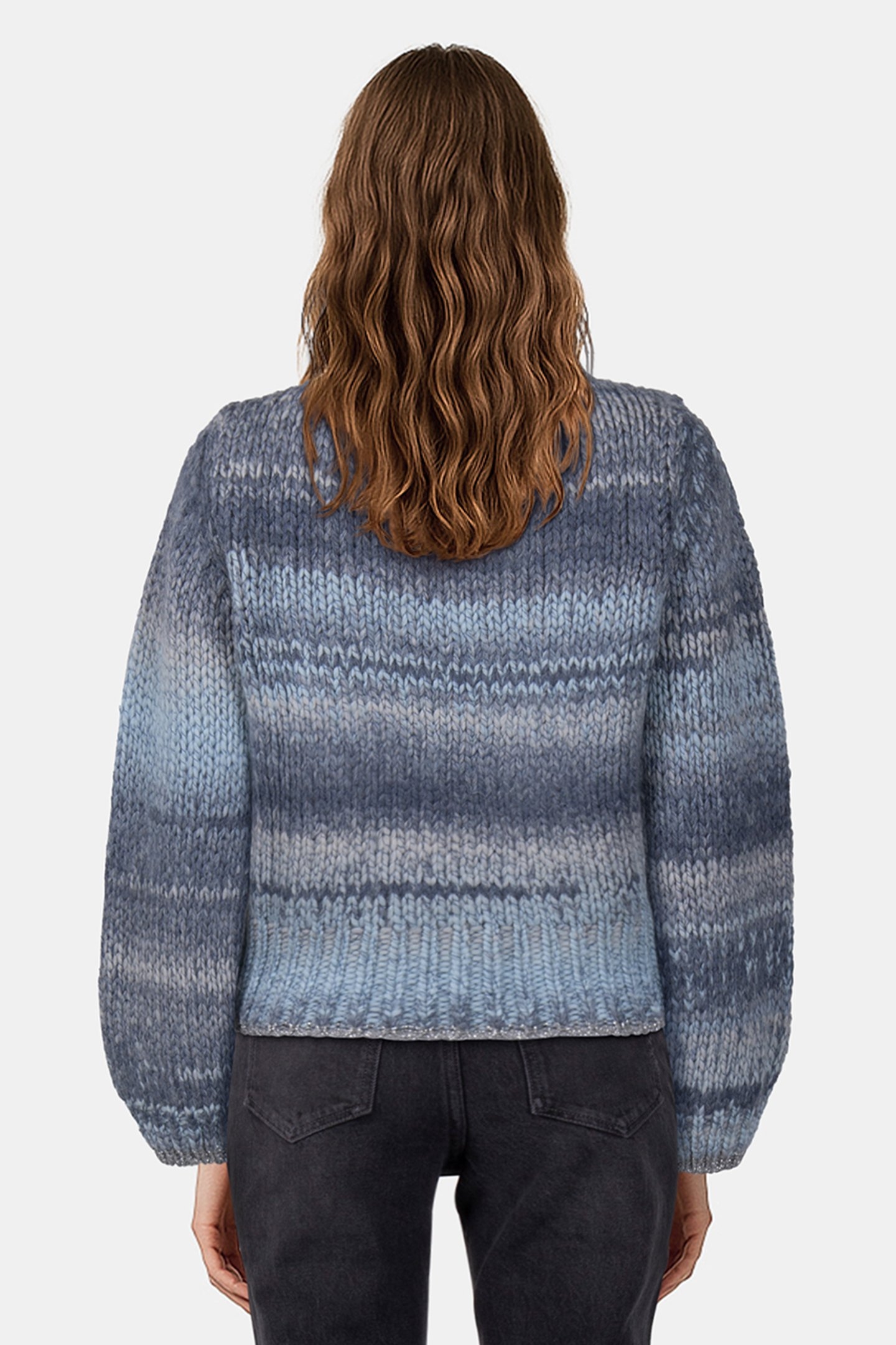 FITTED SPACE DYE PULLOVER SAPPHIRE BLUE 2