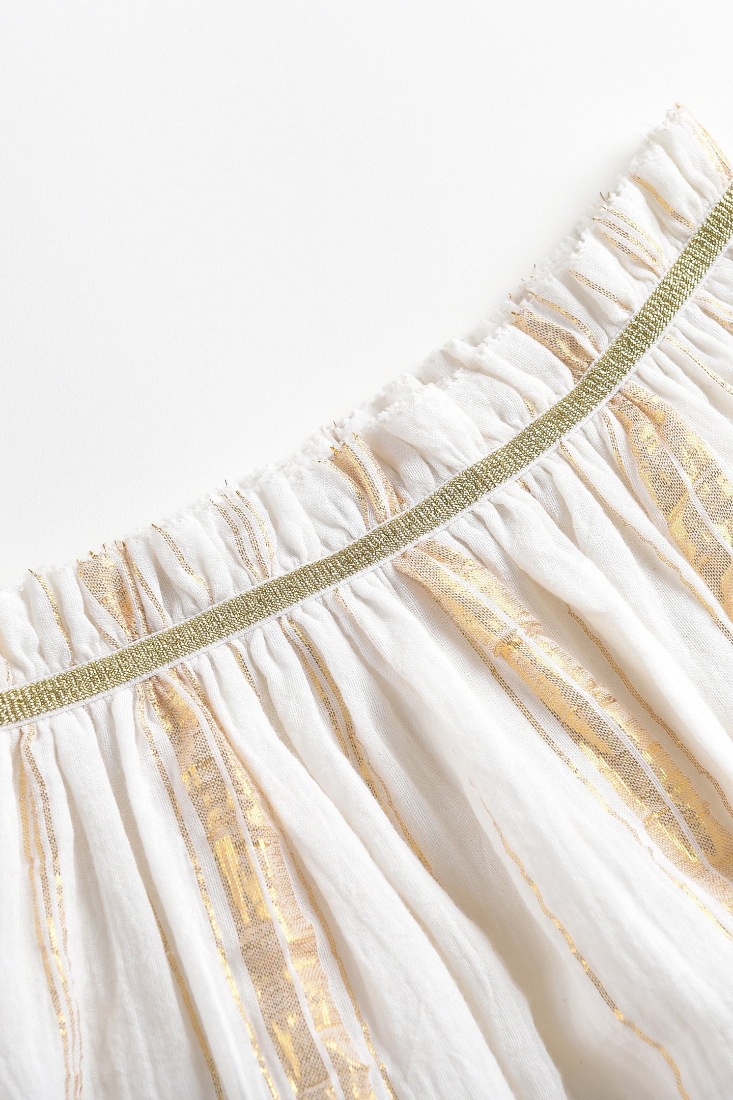SKIRT SALINA WHITE & GOLD STRIPES 6